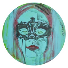AGE OF INNOCENCE - original round painting by Paula Craioveanu