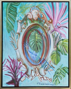 ART NOUVEAU WINDOW 2 - grande peinture originale de Paula Craioveanu FRAMED