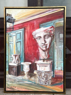 CABINET OF CURIOSIties Original groß Paula Craioveanu Öl Surreales FRAMED