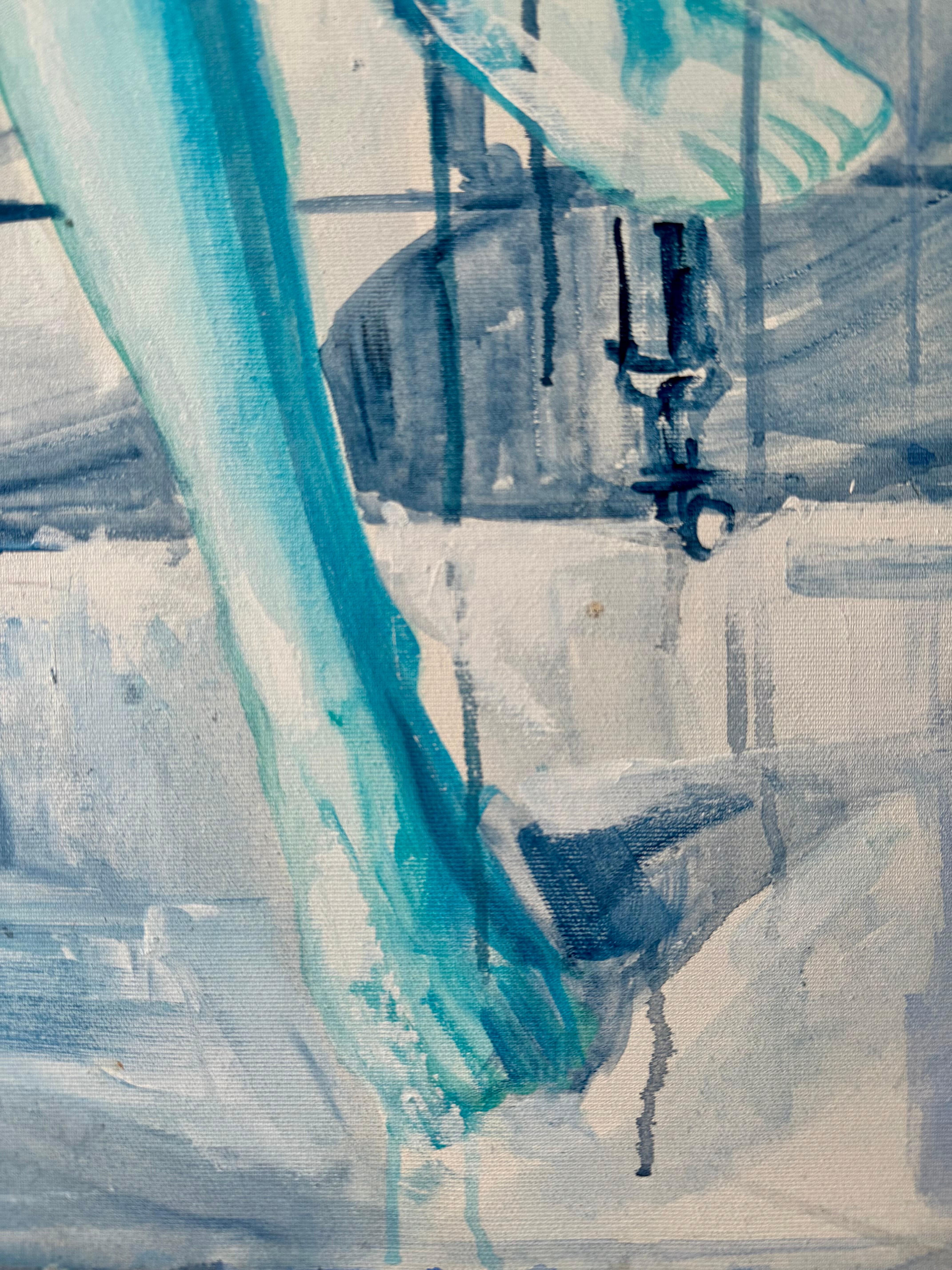 Tages Akt auf Sessel 1 Originalgemälde Paula Craioveanu 39x23in Expressionist im Angebot 6