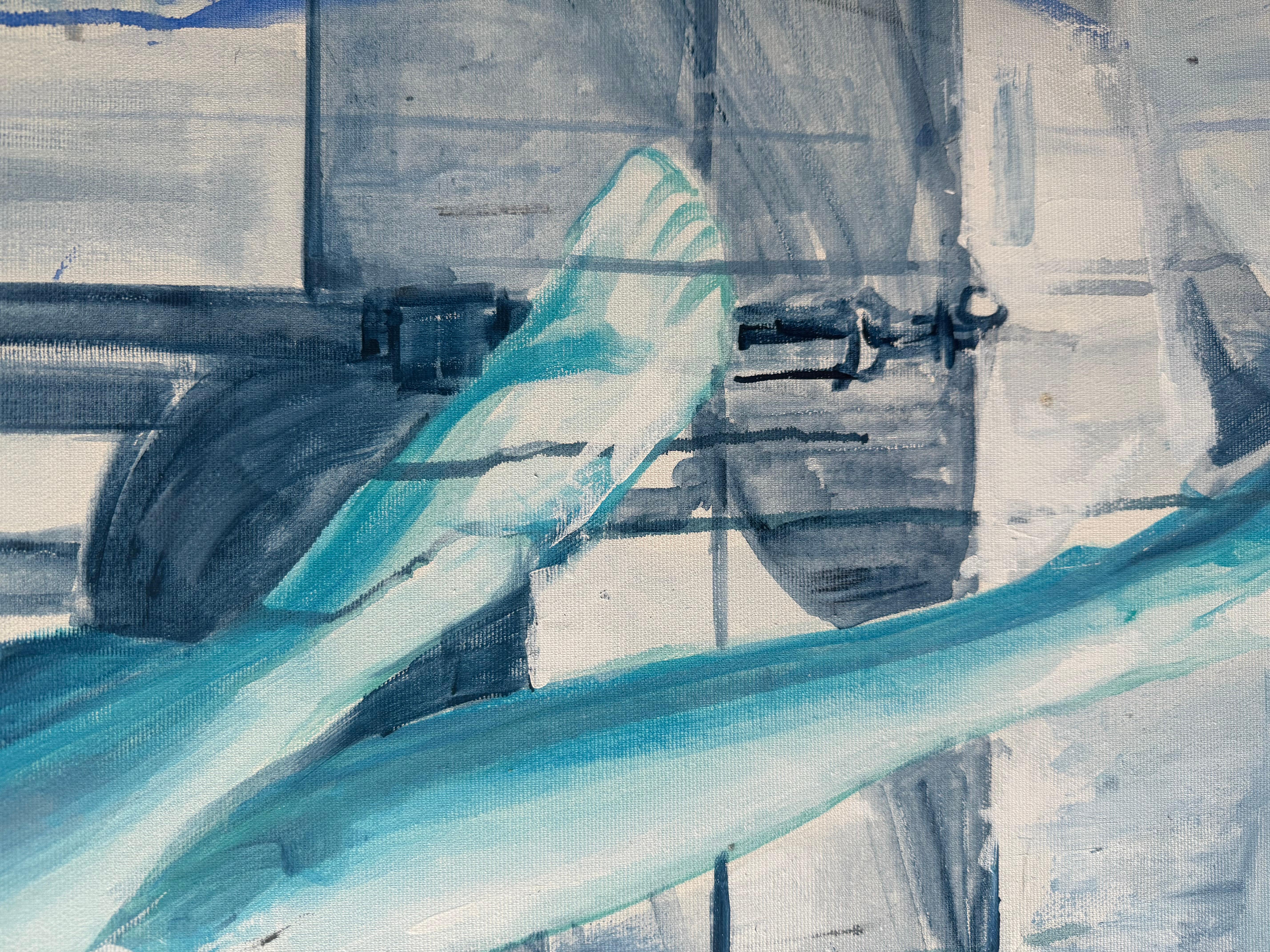 Tages Akt auf Sessel 1 Originalgemälde Paula Craioveanu 39x23in Expressionist im Angebot 7