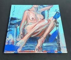 „Deja-Vu“ – Original-Acrylgemälde, moderner Akt, 20x20in, signiert