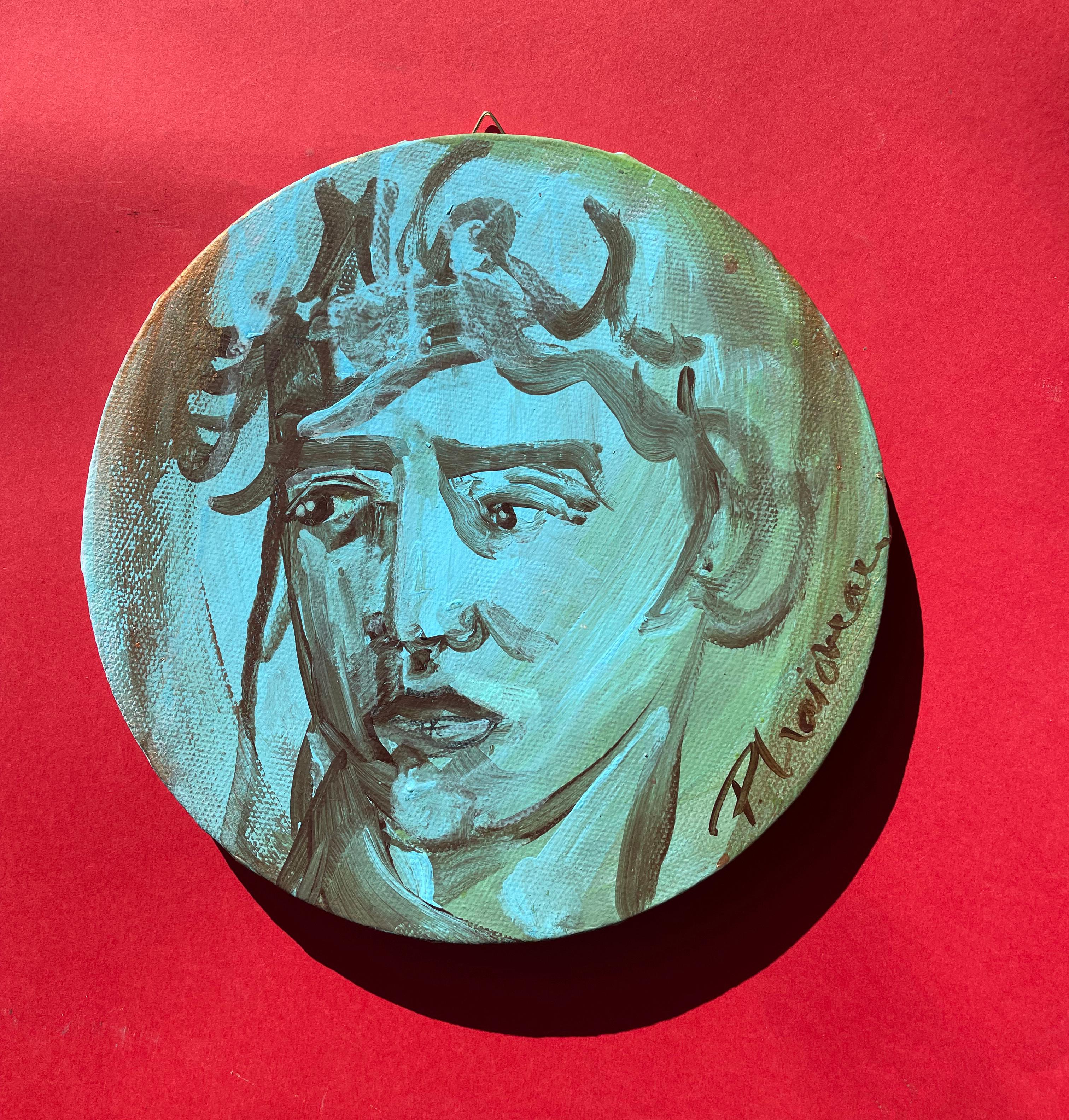 Don't Look Back - unique round piece by Paula Craioveanu - NeoMythology For Sale 1