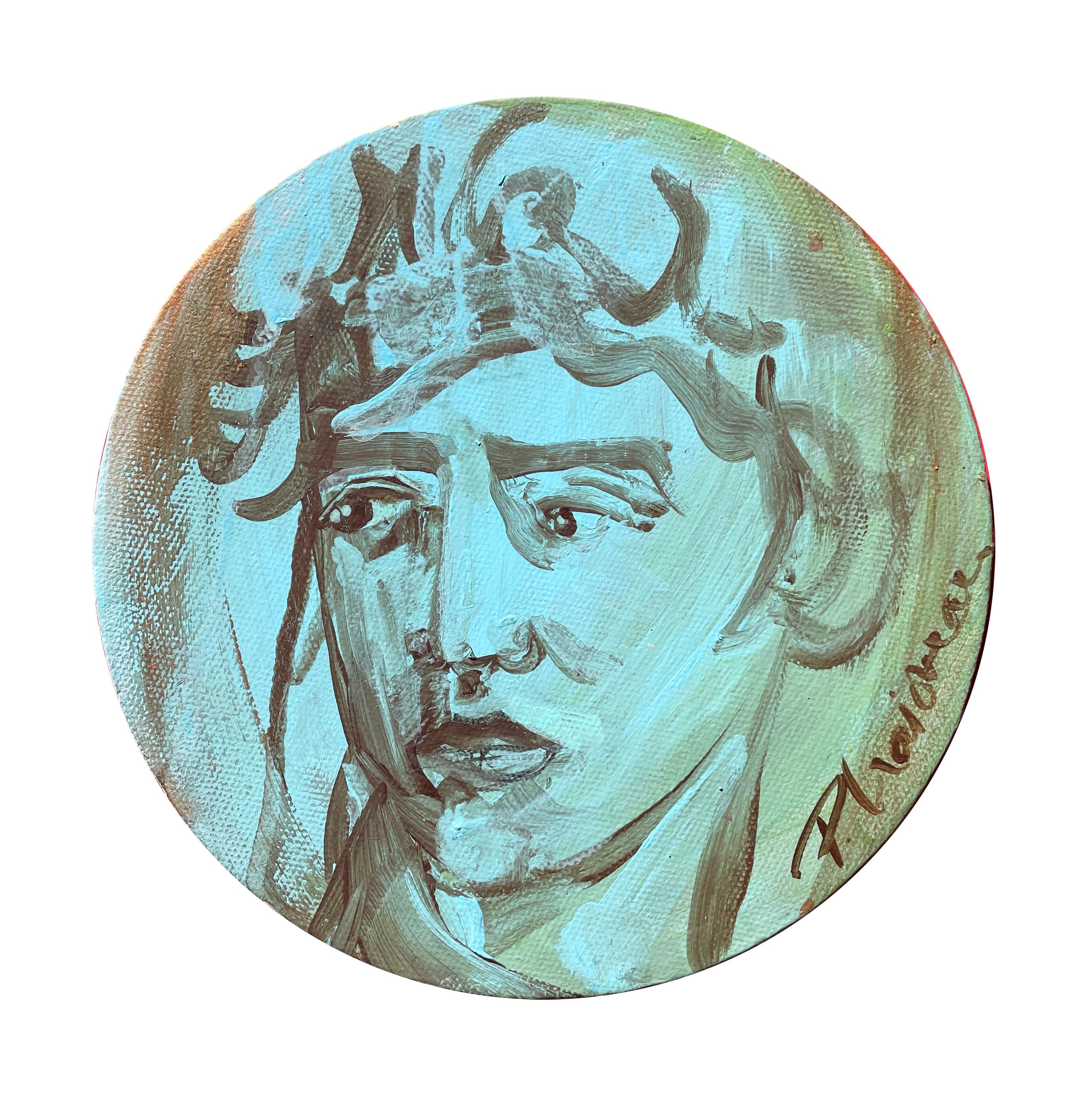 Don't Look Back - unique round piece by Paula Craioveanu - NeoMythology