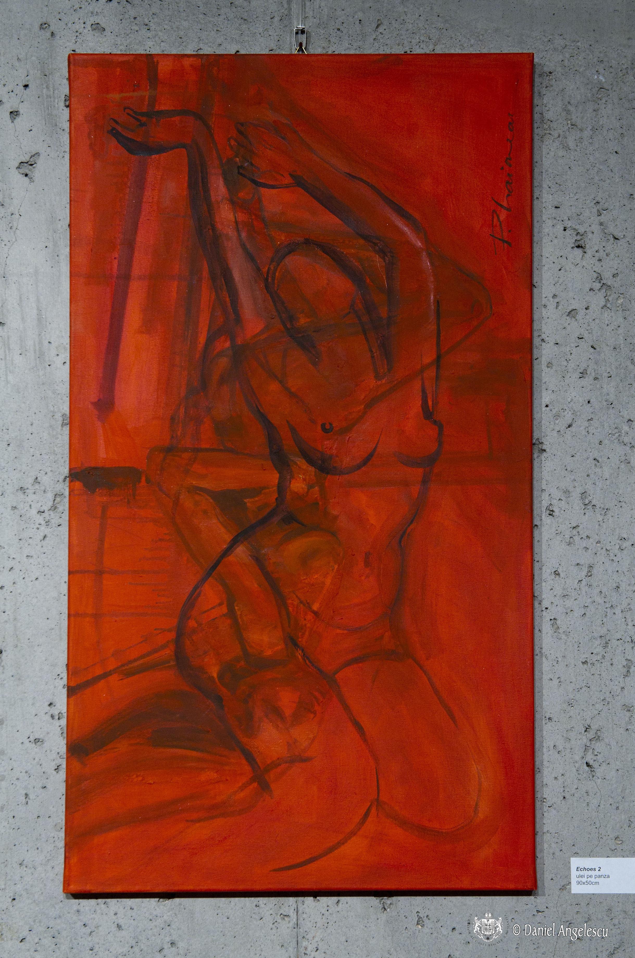 Passione #2 -  Nudo rosso pittura olio/tela originale Paula Craioveanu in vendita 2