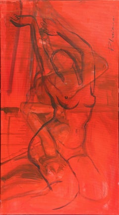 Pasión nº 2 -  Cuadro Desnudo rojo óleo/lienzo original Paula Craioveanu