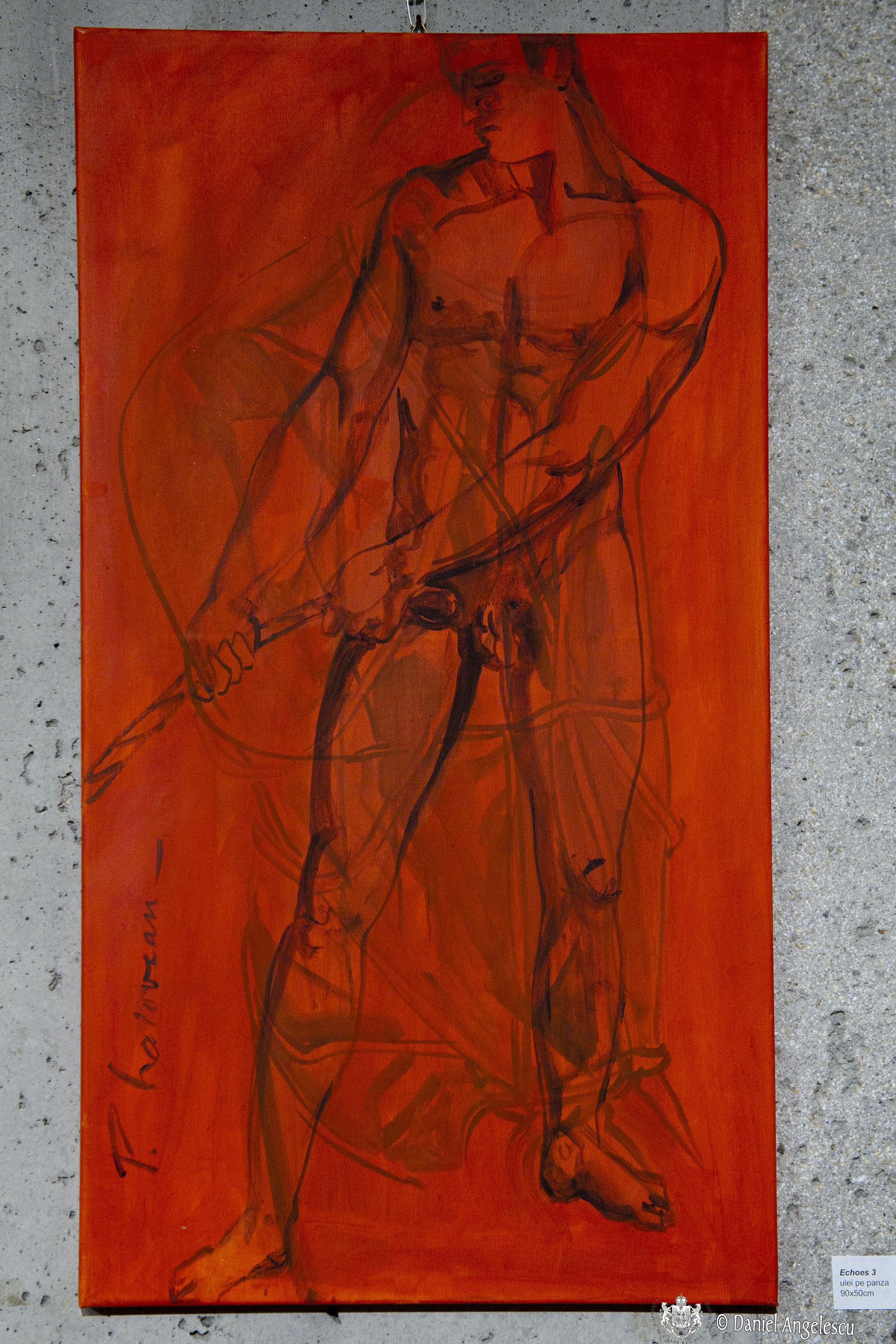 PASSION #3 – nacktes männliches Gemälde von Paula Craioveanu, Öl auf Leinwand im Angebot 1
