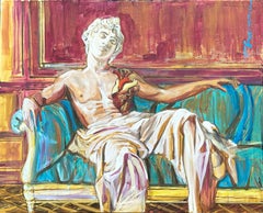 FADING INTO STONE 3 surreal original oil/canvas Paula Craioveanu