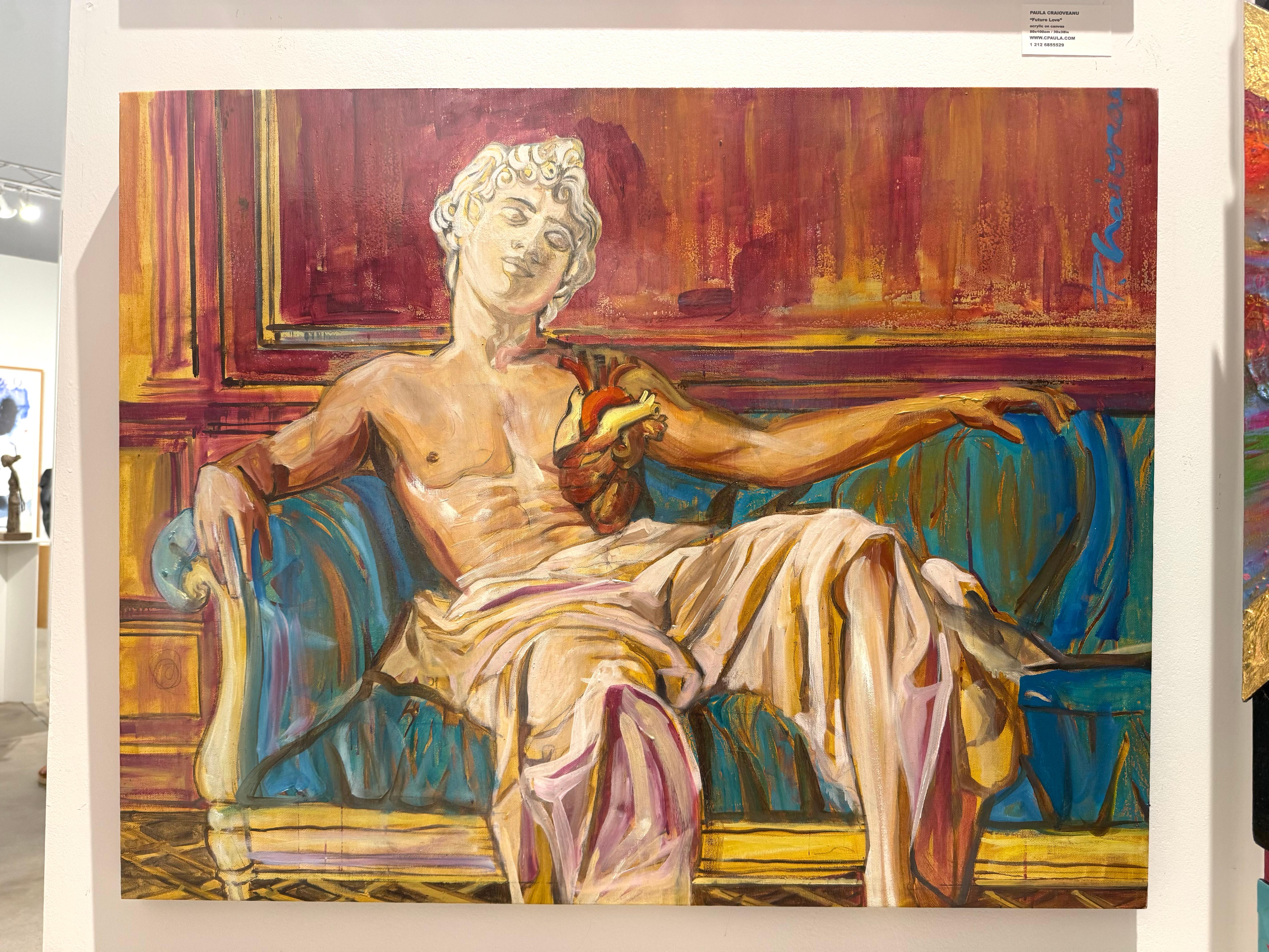 FADING INTO STONE 3 surreal original oil/canvas Paula Craioveanu large 30x38in For Sale 2