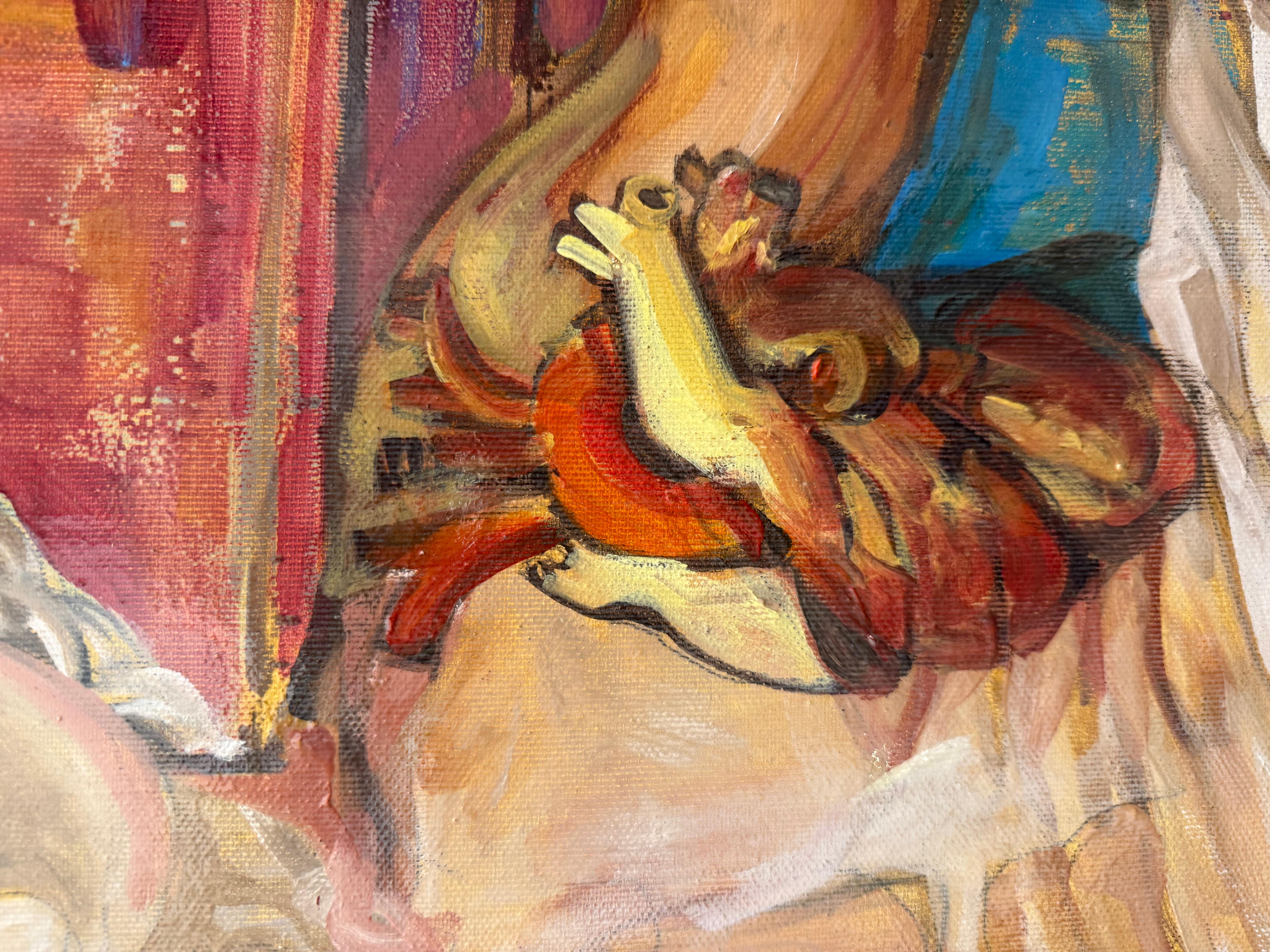 FADING INTO STONE 3 surreal original oil/canvas Paula Craioveanu large 30x38in For Sale 5