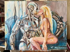 Future Love, Acrylic on Canvas Large Scale Figurative Painting, 30x38 in Florida