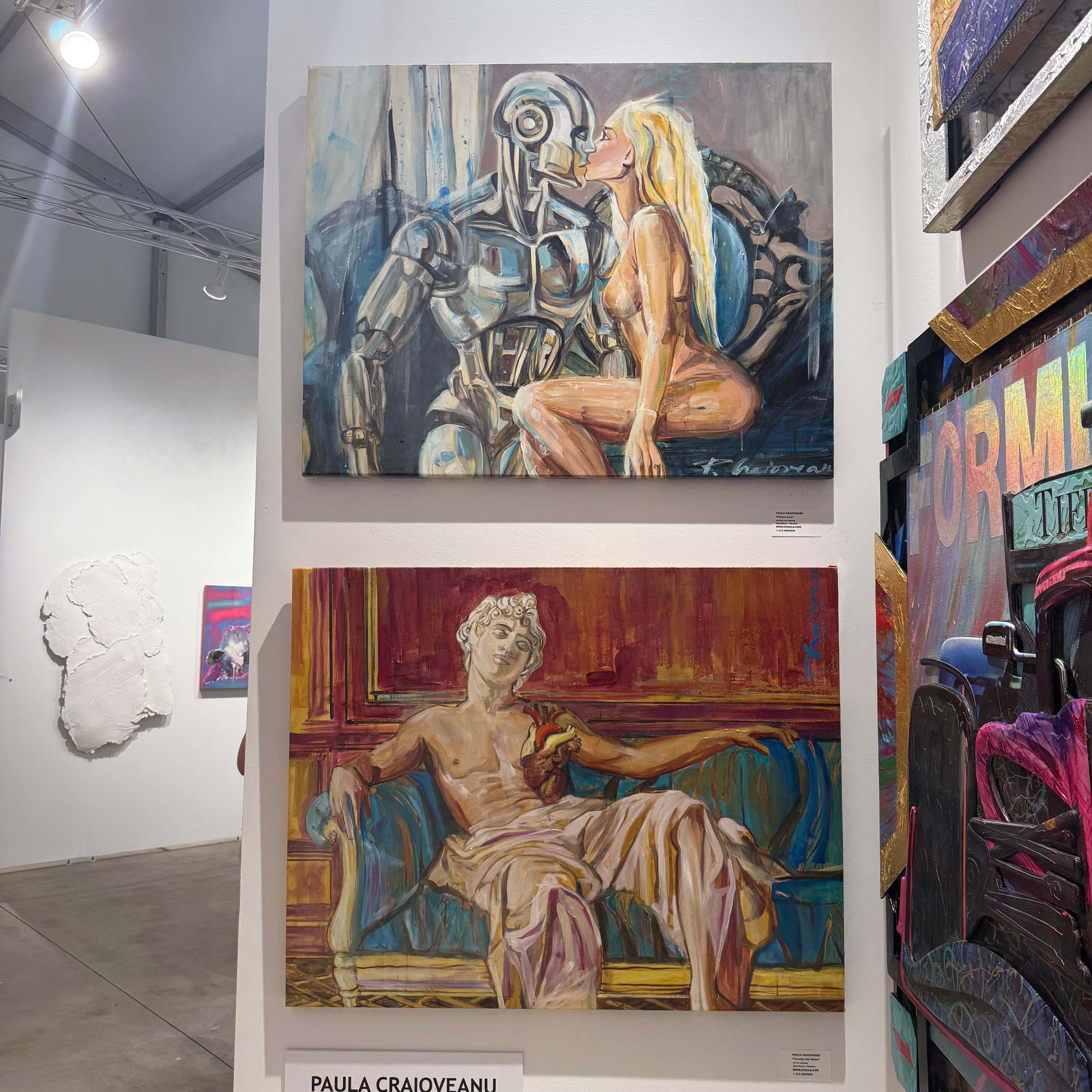 FUTURE LOVE – Originales großes Originalgemälde von Paula Craioveanu 31x39in im Angebot 6