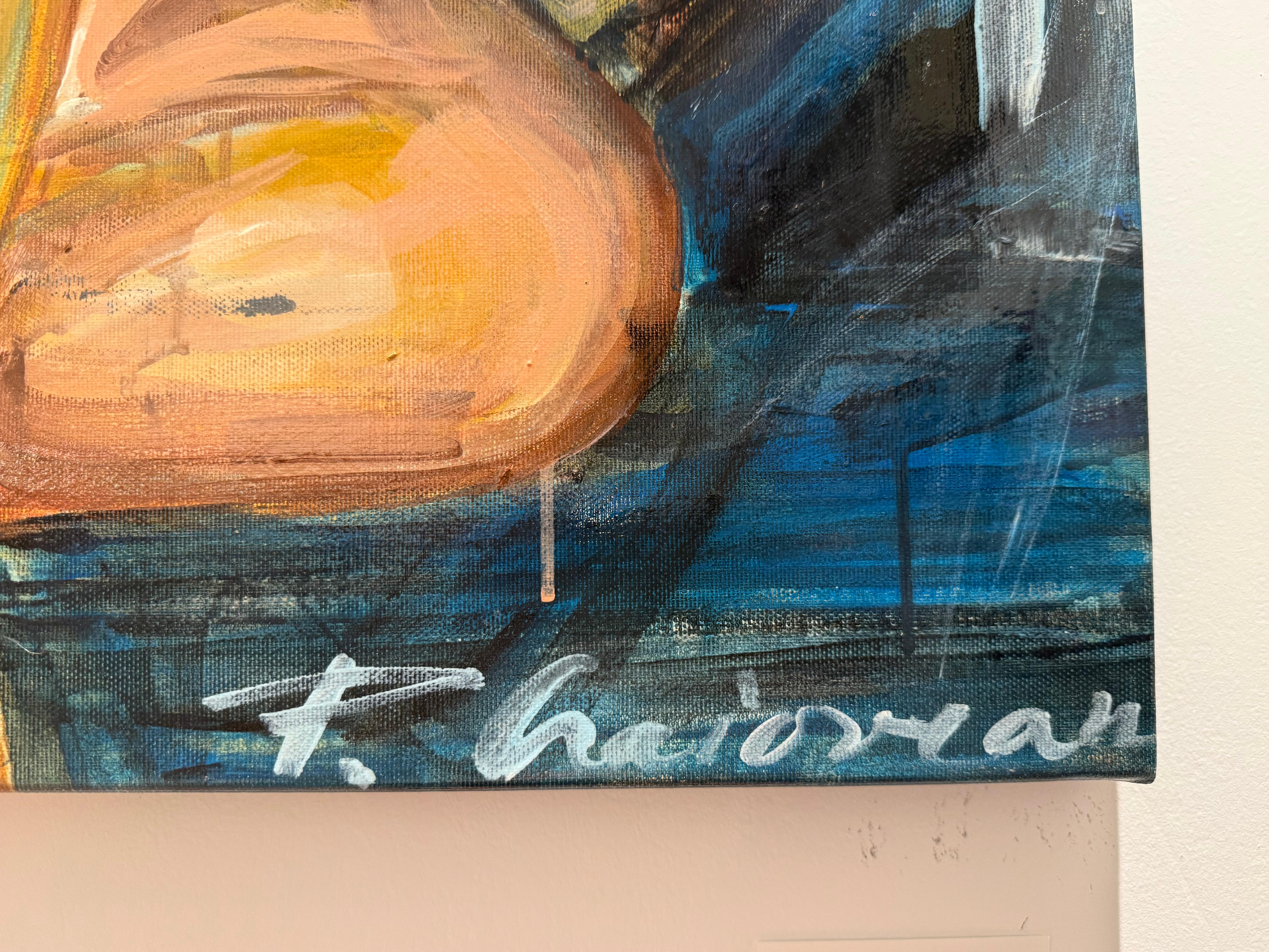 FUTURE LOVE – Originales großes Originalgemälde von Paula Craioveanu 31x39in im Angebot 7