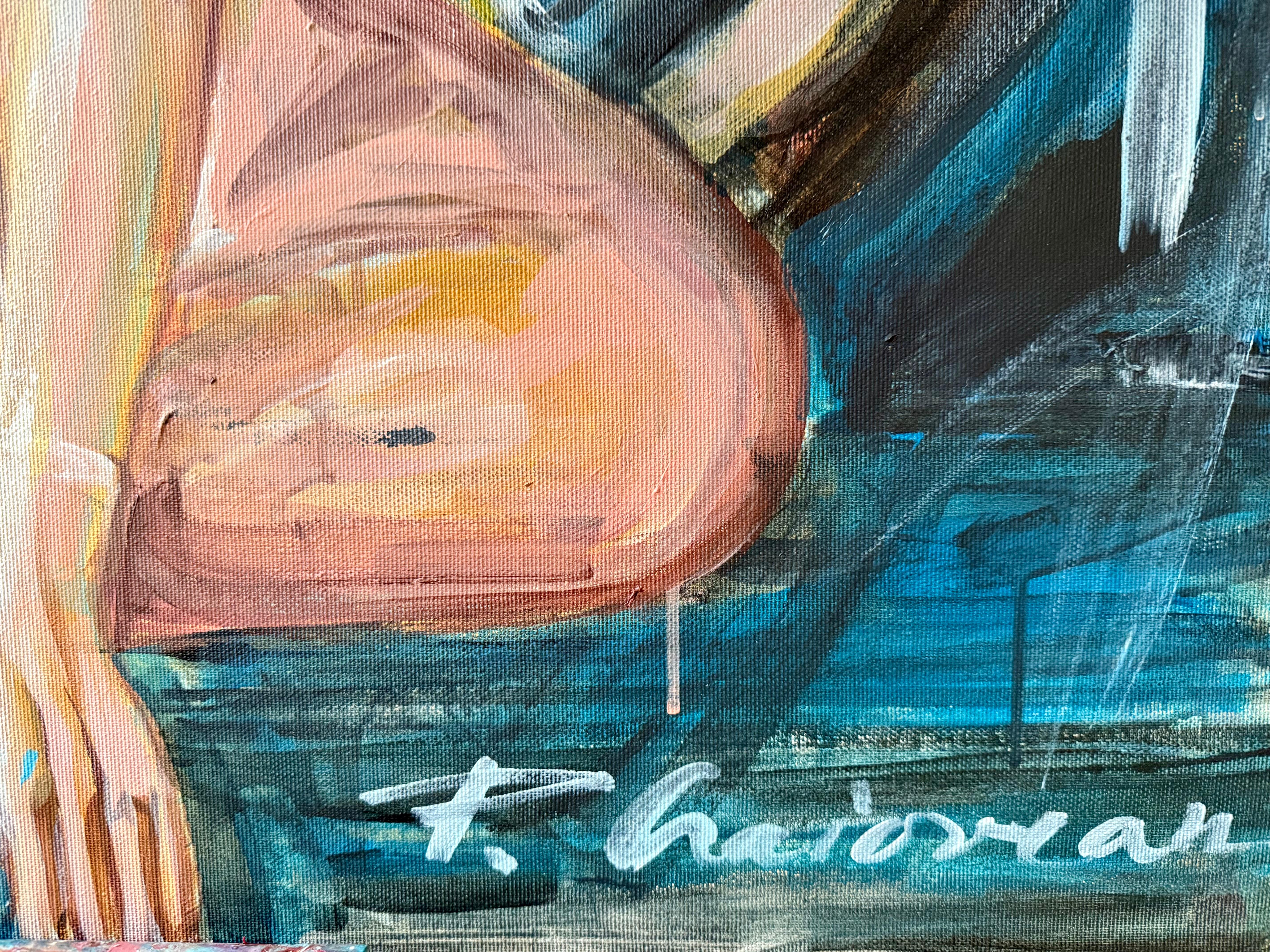 FUTURE LOVE - quadro originale di grandi dimensioni di Paula Craioveanu 31x39in in vendita 5