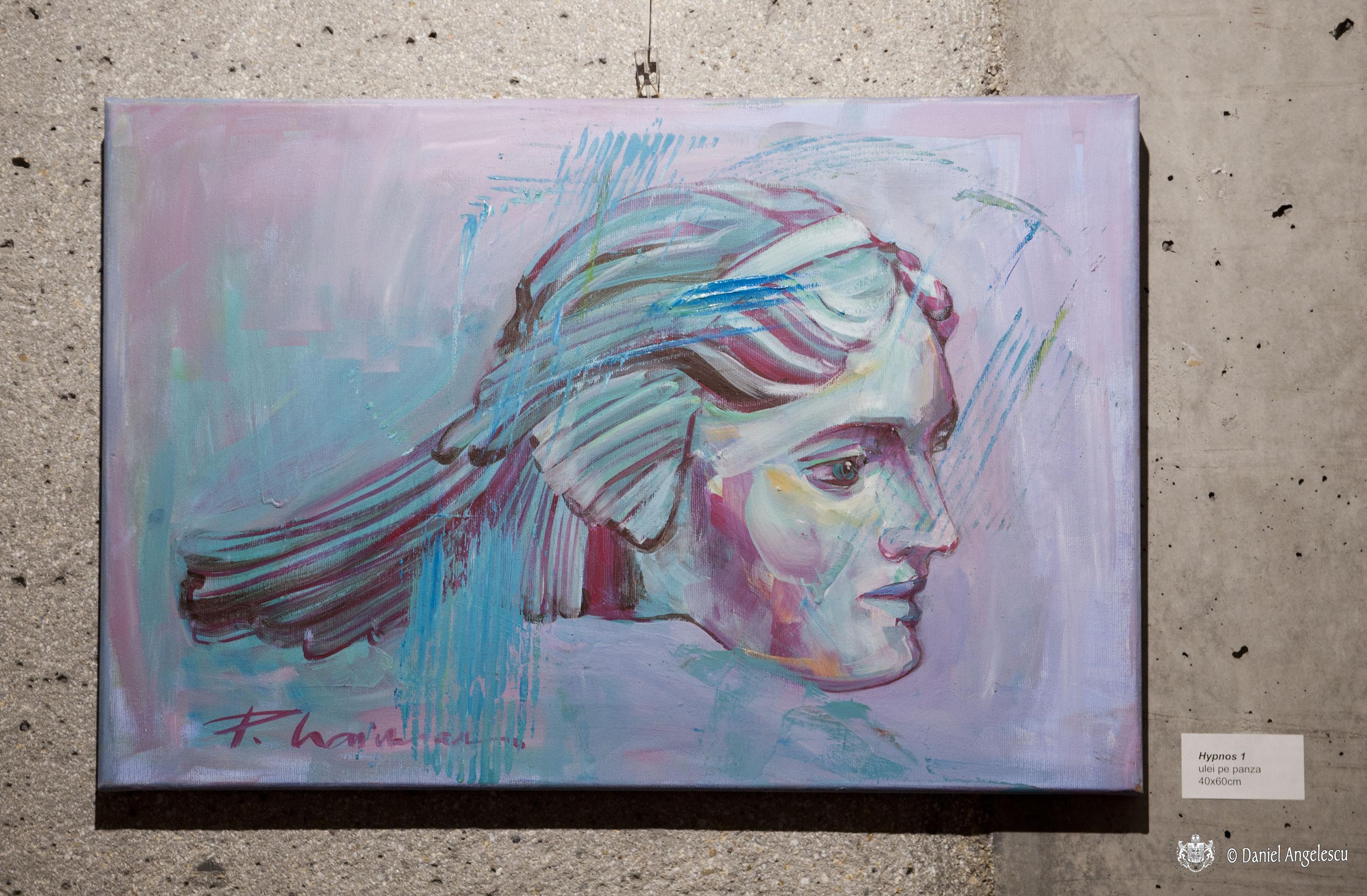 Hypnos 2 God of Sleep signed Paula Craioveanu oil on canvas For Sale 1