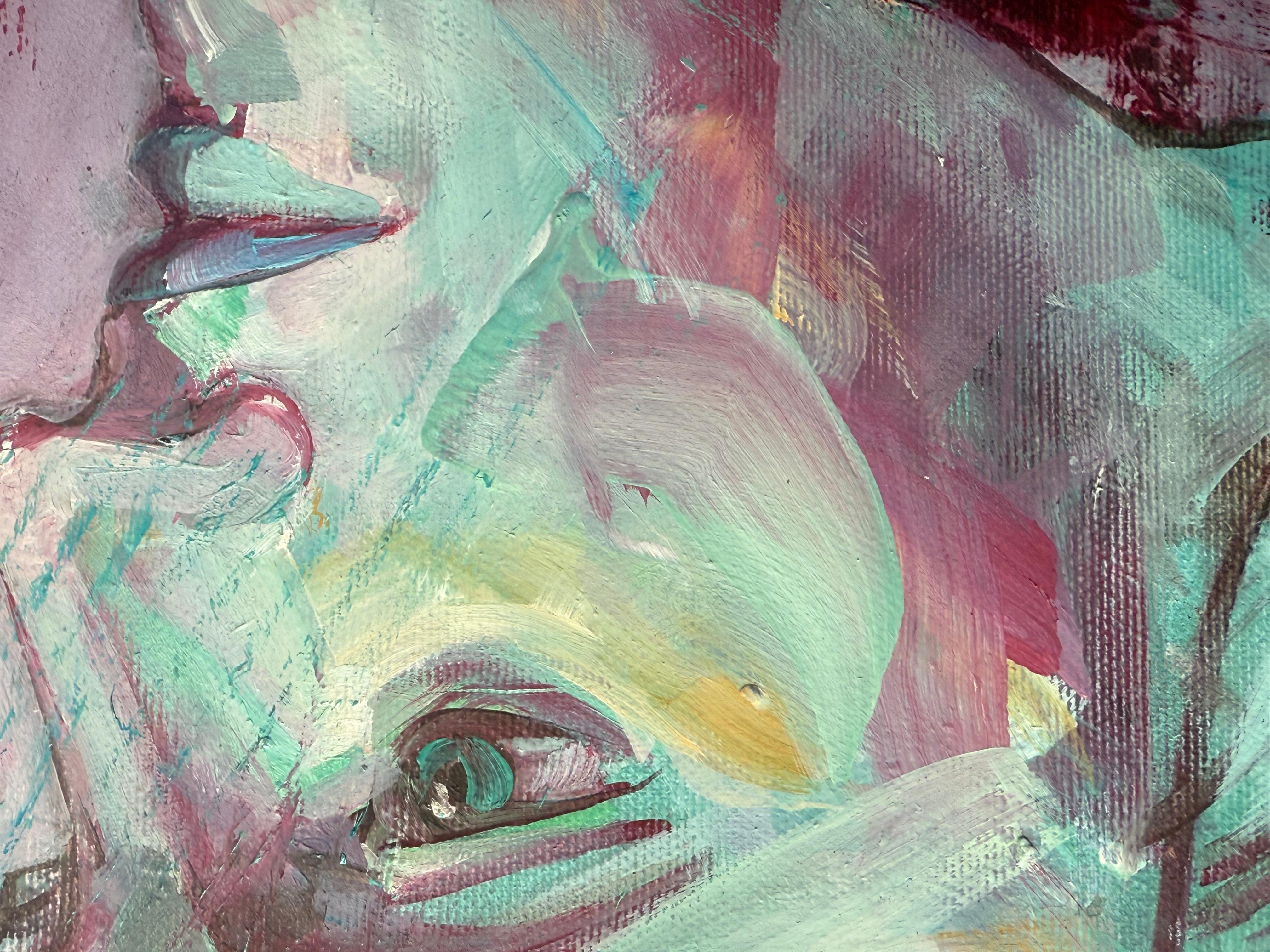 Hypnos 2 God of Sleep signed Paula Craioveanu oil on canvas For Sale 2