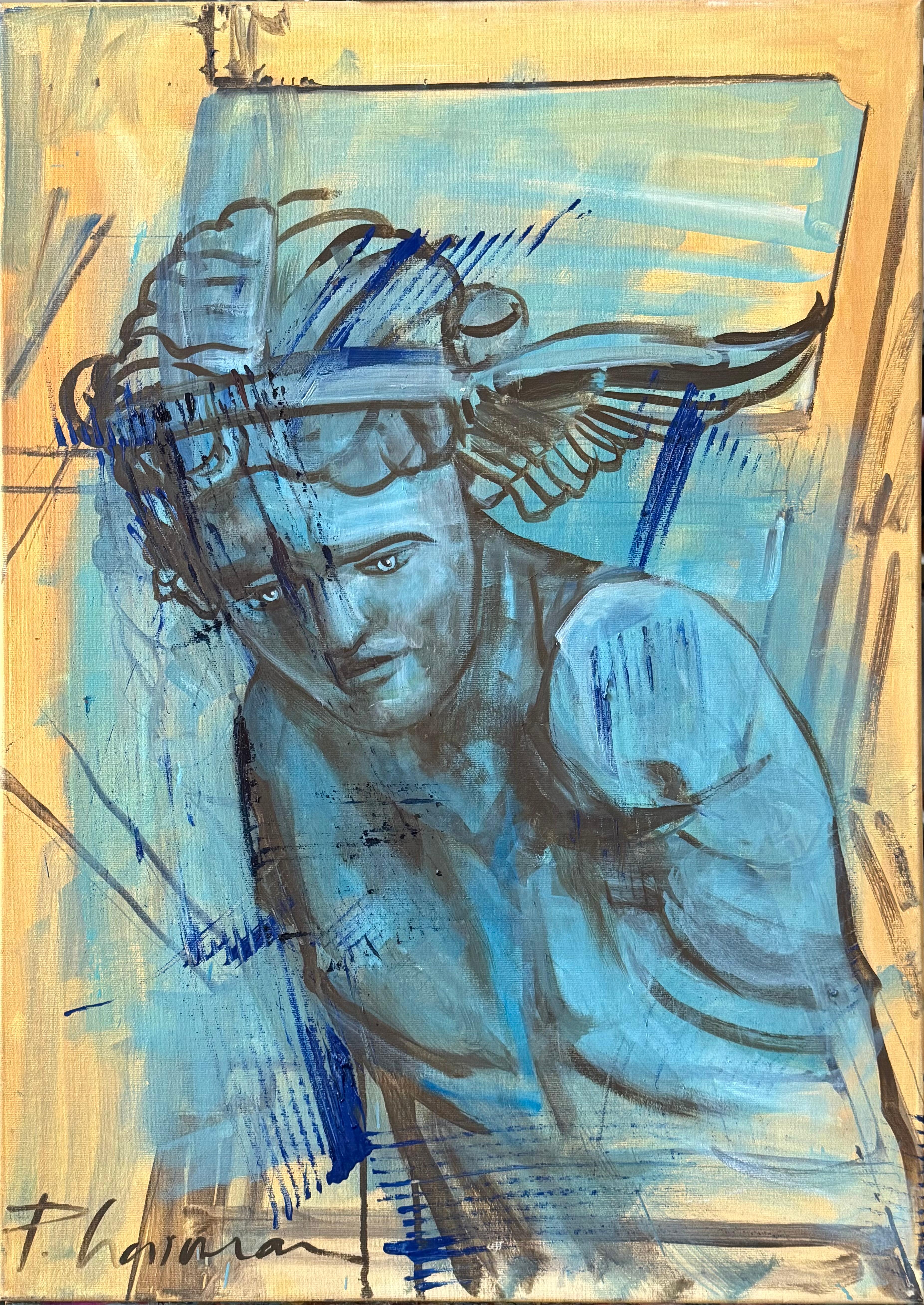 Hypnos  God of Sleep #1 signiert Paula Craioveanu Öl auf Leinwand Neo Mythology