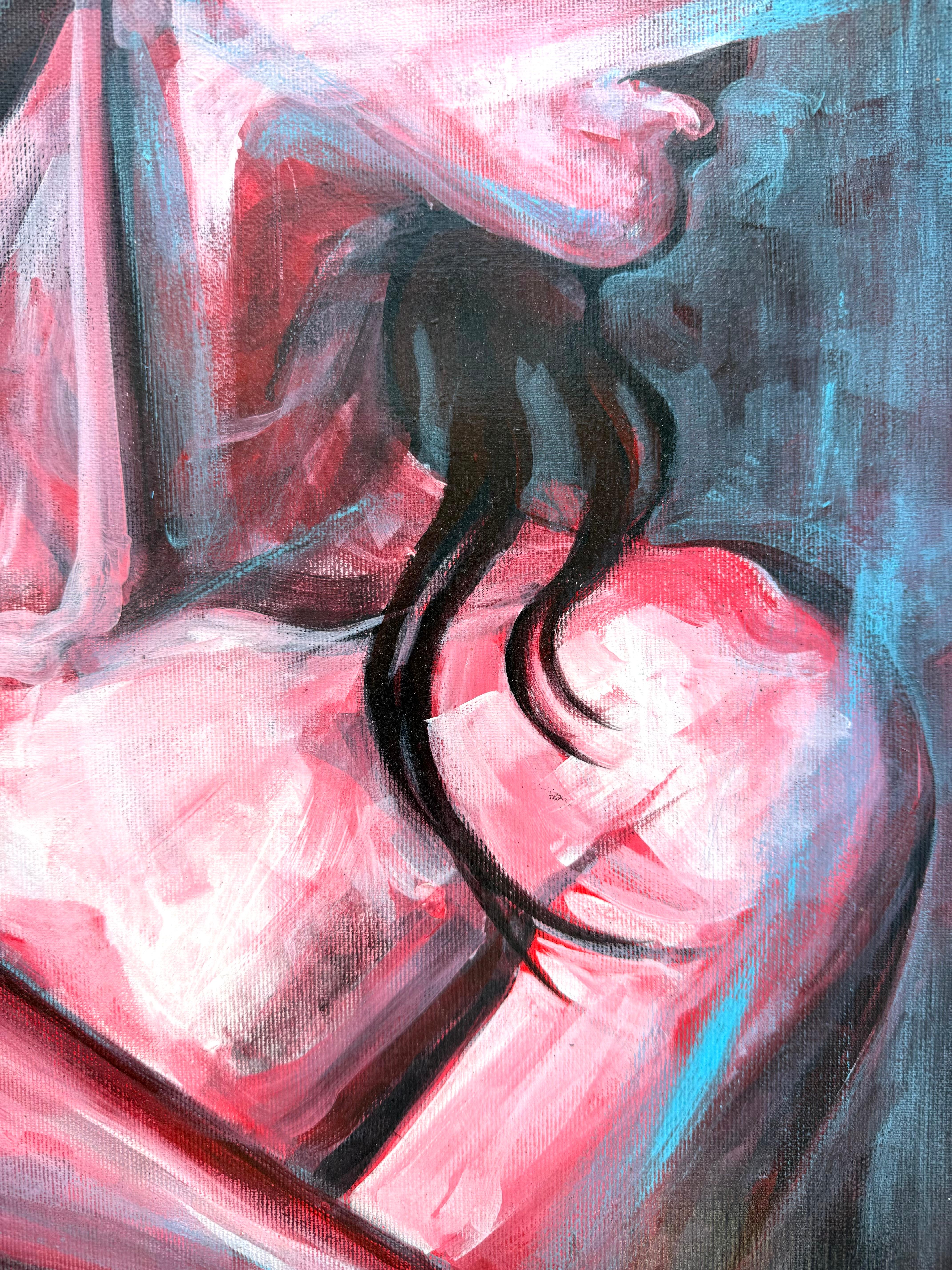 In the Mood for Love  Weiblicher Akt, Originalgemälde von Paula Craioveanu im Angebot 4