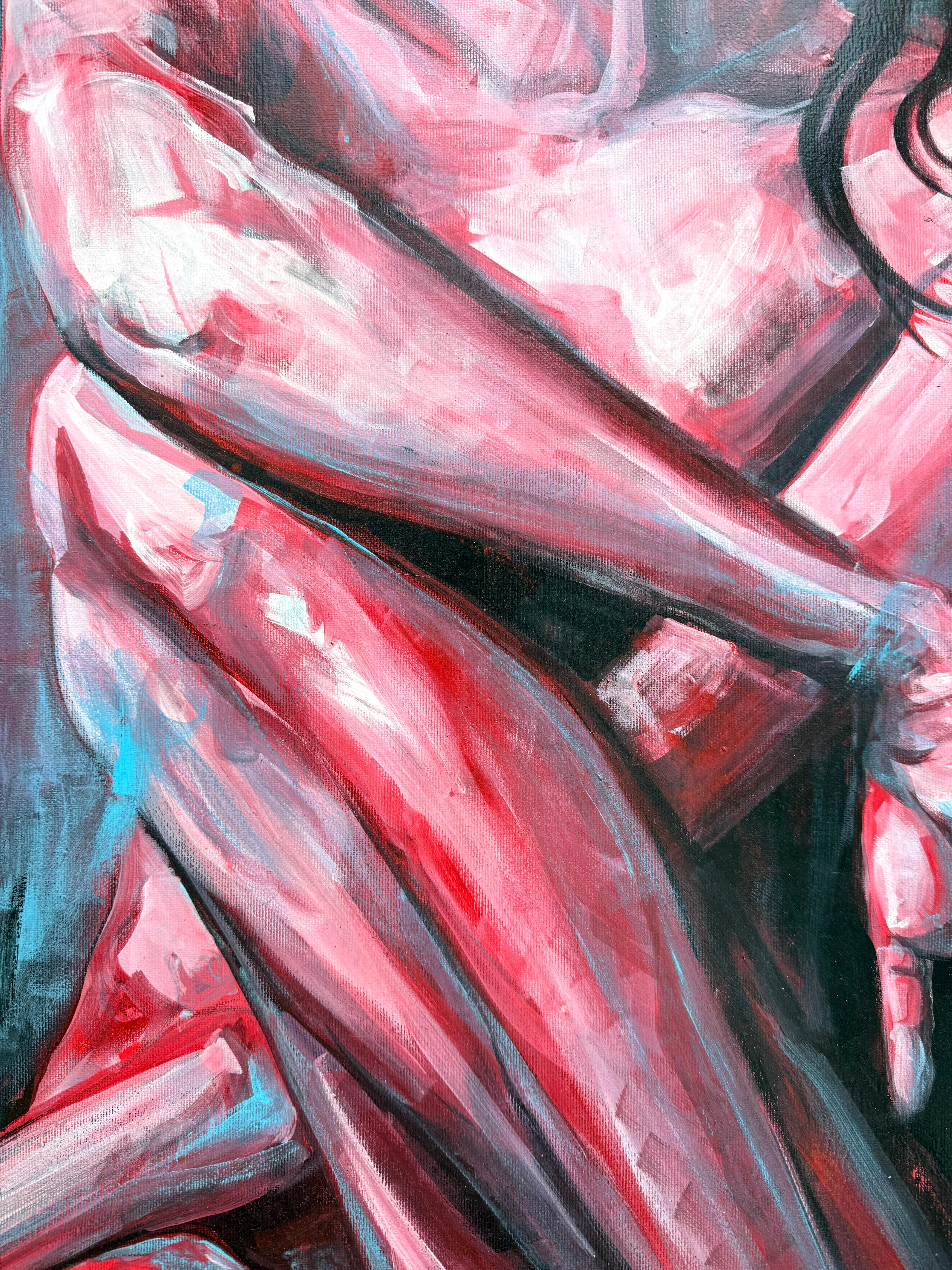 In the Mood for Love  Weiblicher Akt, Originalgemälde von Paula Craioveanu im Angebot 6