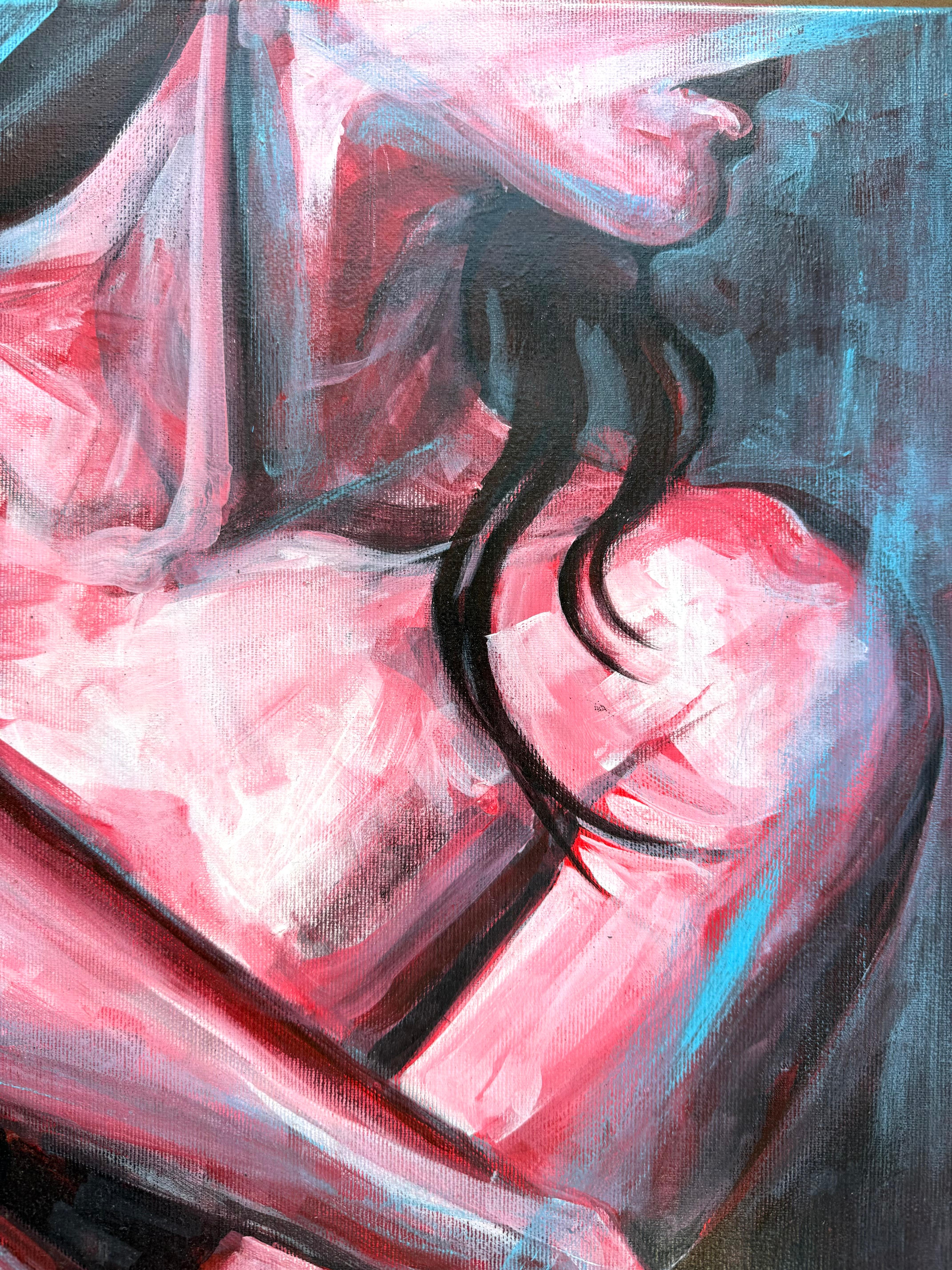 In the Mood for Love  Weiblicher Akt, Originalgemälde von Paula Craioveanu im Angebot 7