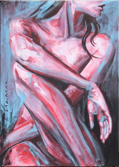Peinture originale de Paula Craioveanu « In the Mood for Love » représentant une femme nue