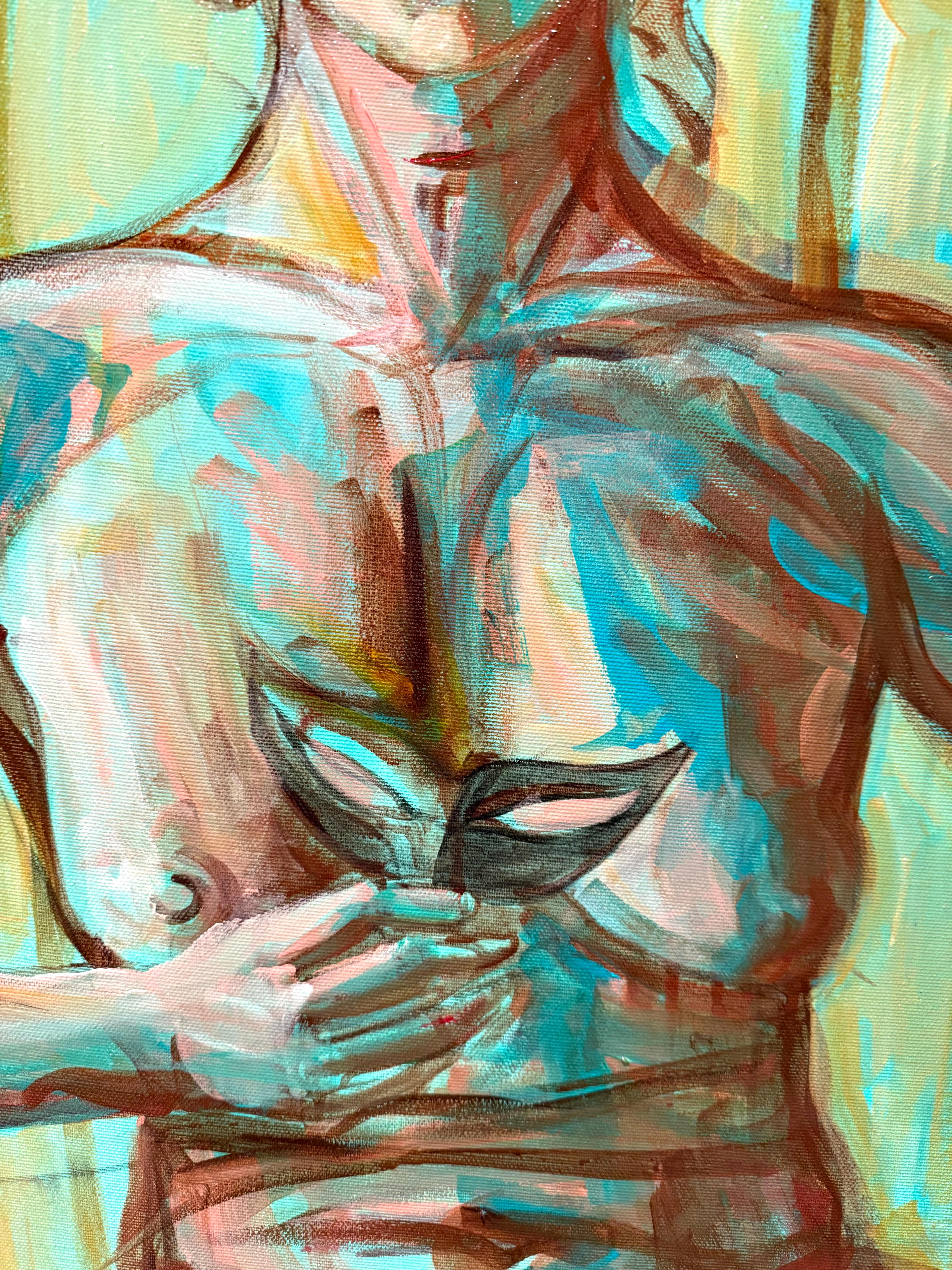 Dame mit Büchern #3 -  Surreales Gemälde von Paula Craioveanu, gerahmt im Angebot 10