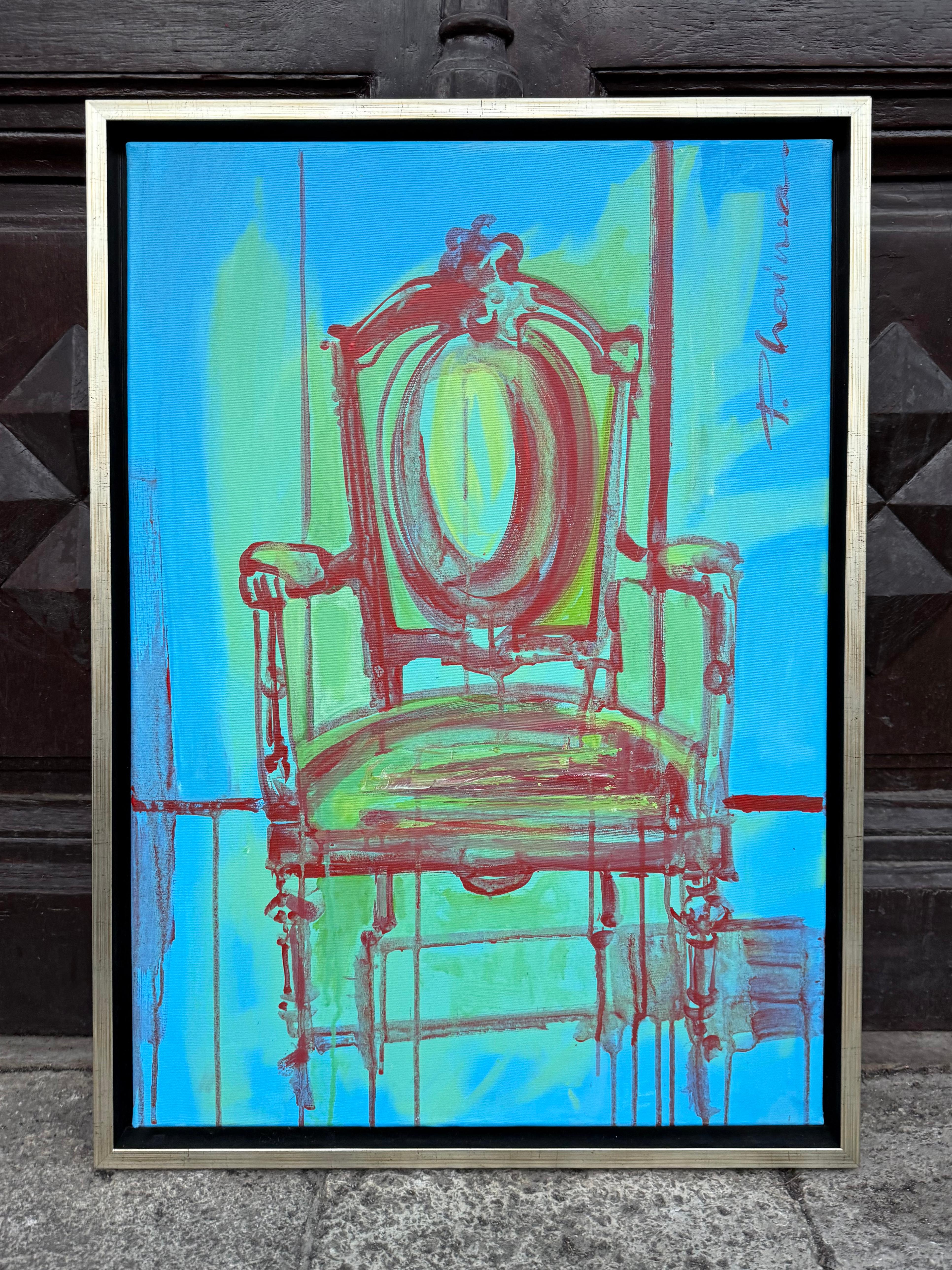 Louis XVI #7 original painting by Paula Craioveanu 27.5x19.5in framed For Sale 2