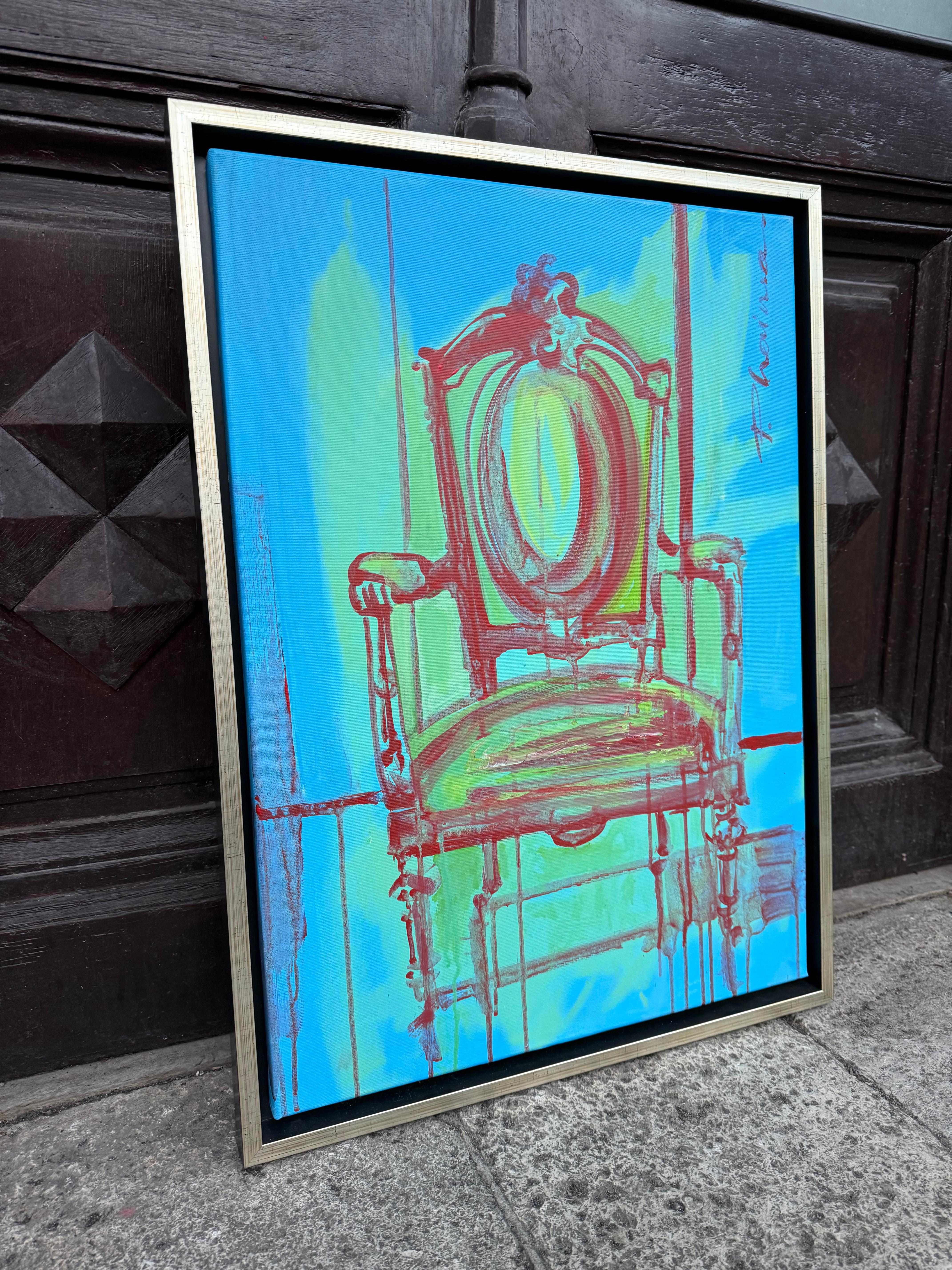 Louis XVI #7 original painting by Paula Craioveanu 27.5x19.5in framed For Sale 3