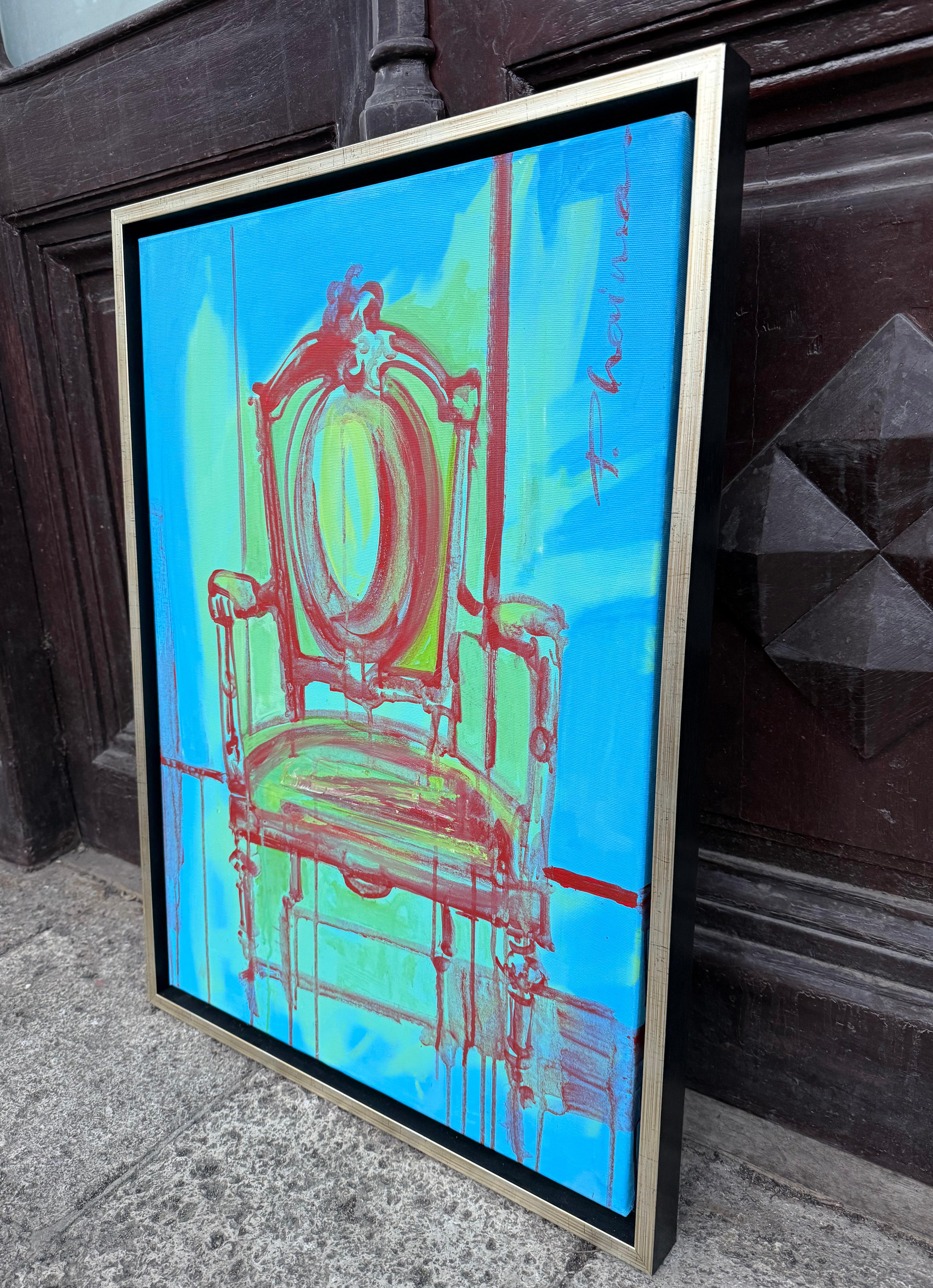 Louis XVI #7 original painting by Paula Craioveanu 27.5x19.5in framed For Sale 4