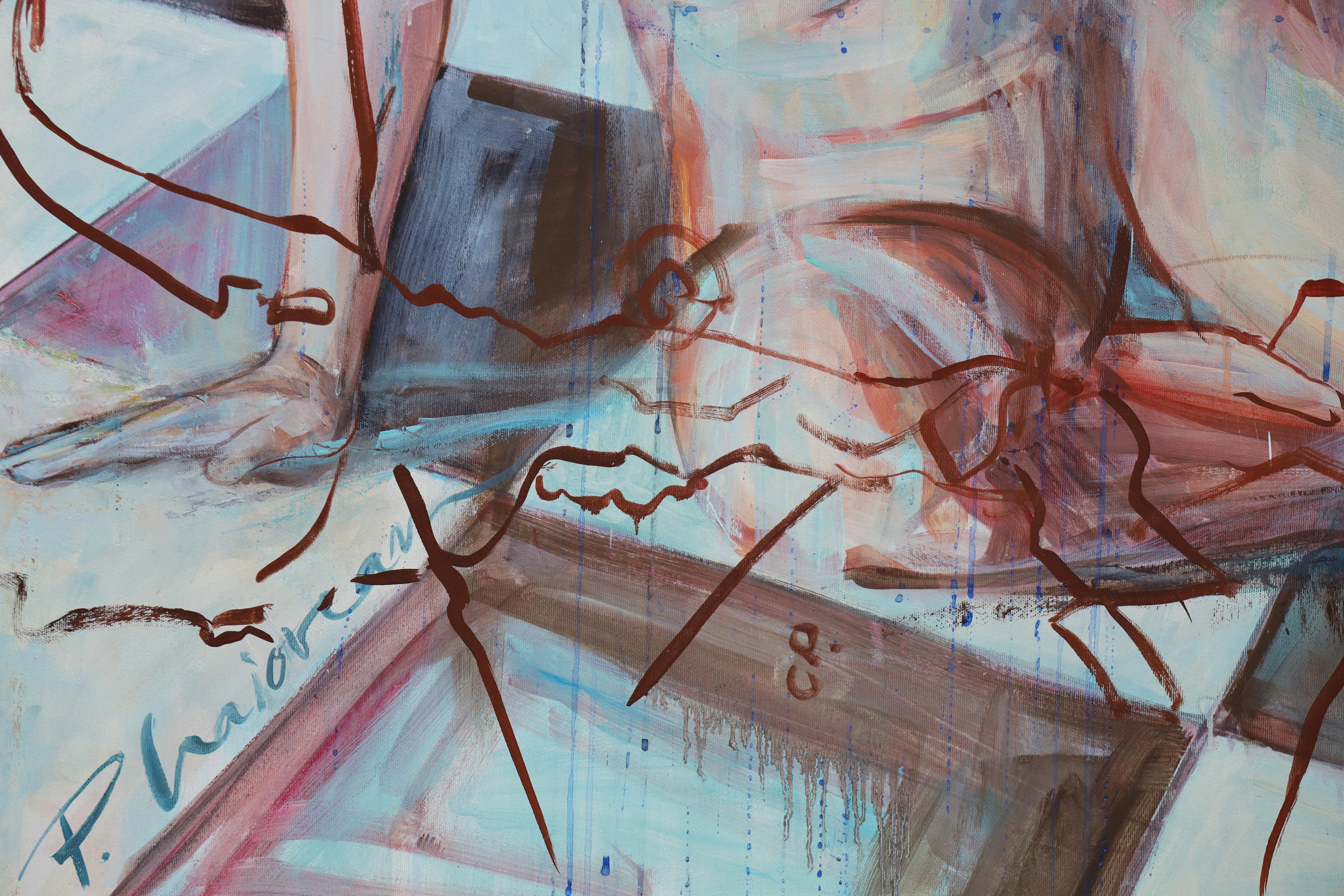 Erinnerungen an ein vergangenes Leben - original großes Ölgemälde Paula Craioveanu  59x39in im Angebot 2