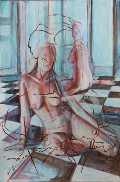 Ricordi della vita passata - dipinto a olio originale di grandi dimensioni di Paula Craioveanu  59x39in