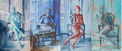 Night Nude on Armchair2 original painting Paula Craioveanu 39x23in Expressionist