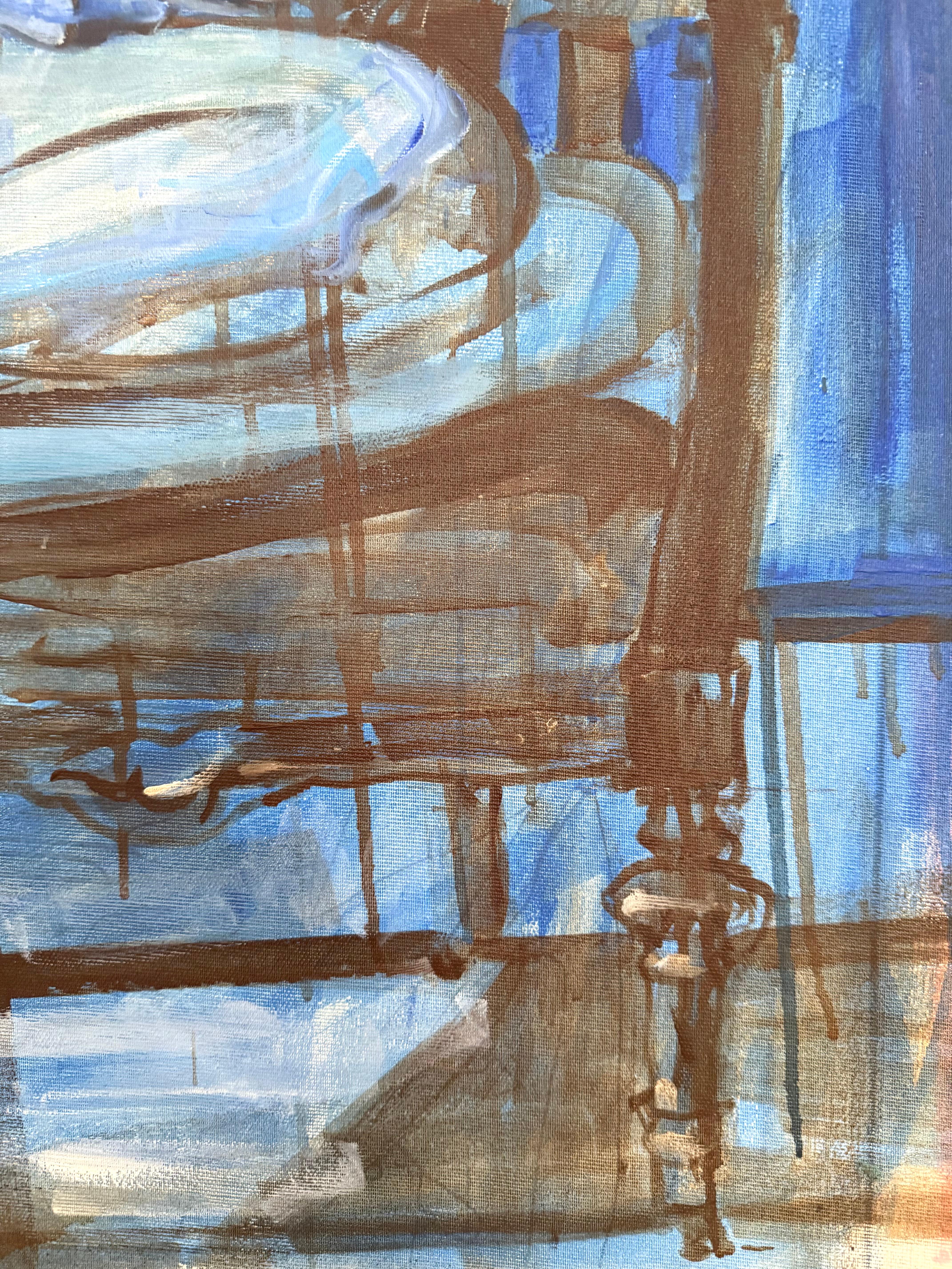 Nacht Akt auf Sessel2 Originalgemälde Paula Craioveanu 39x23in Expressionismus im Angebot 4