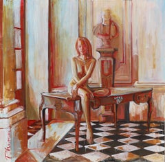 Nude in French Interior - original oil painting