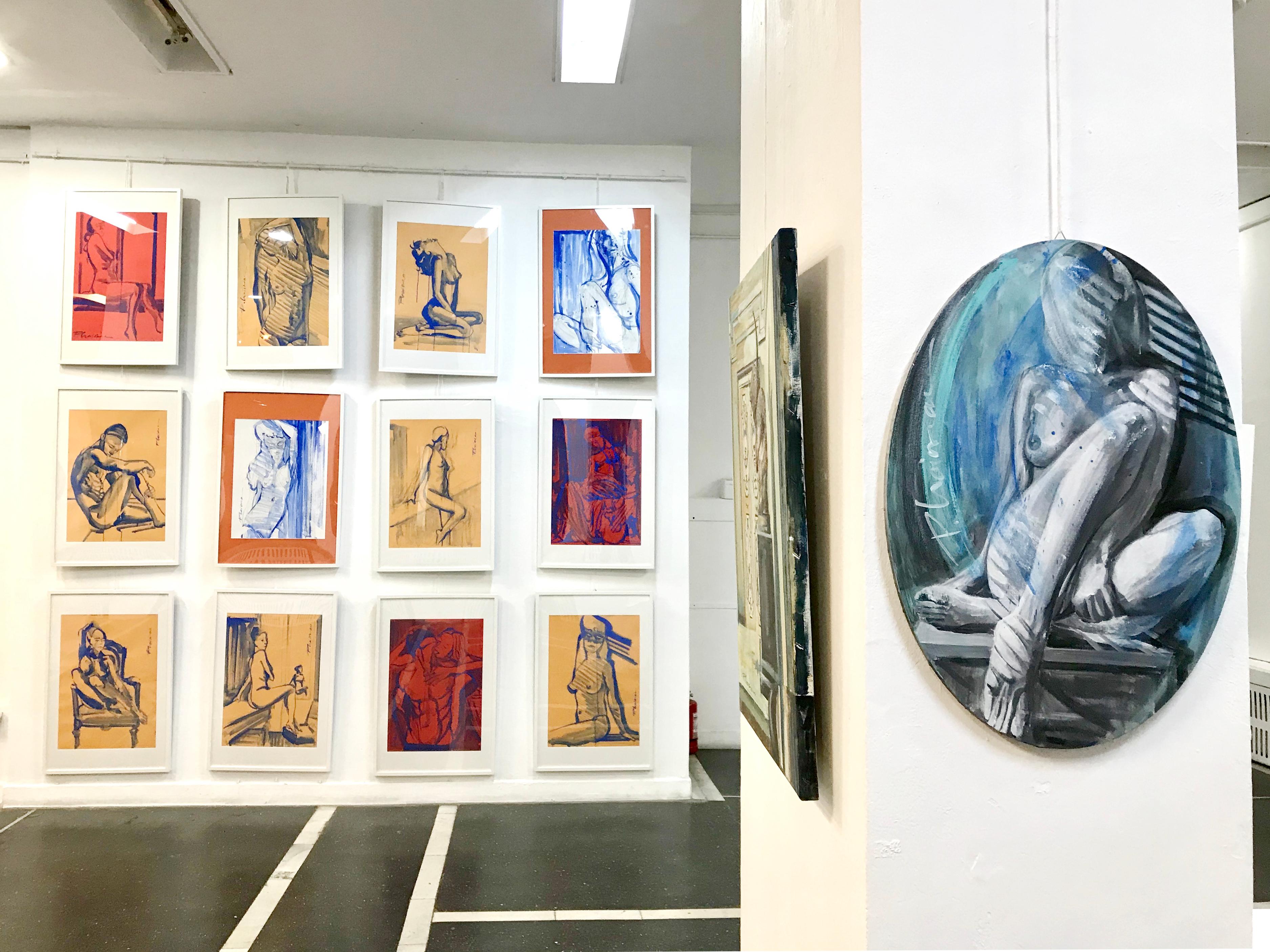 Nu dans l'ombre  Peinture originale de Paula Craioveanu elipse en vente 1