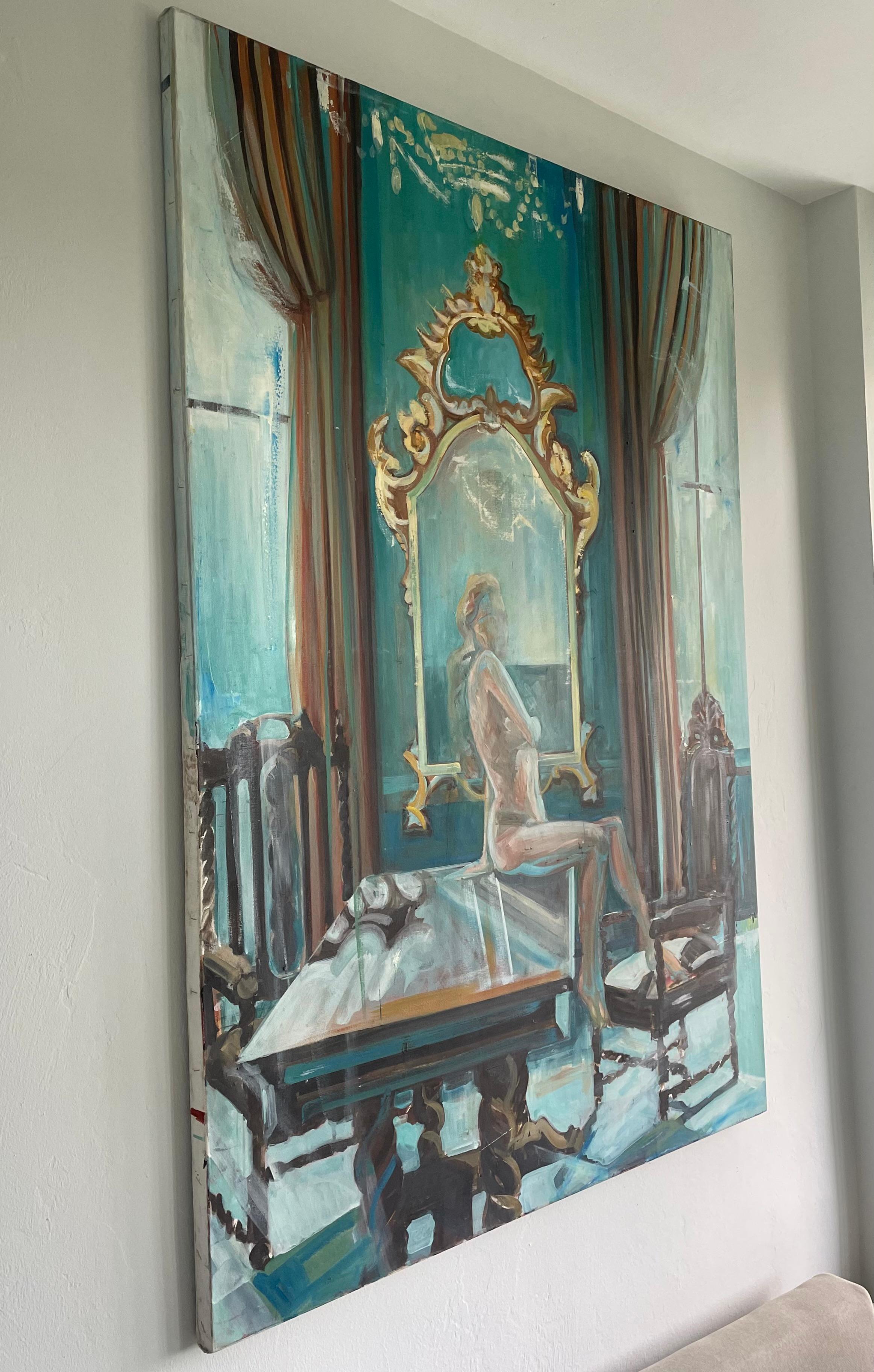 Akt in Venedig - Original großes Ölgemälde Paula Craioveanu  55x40in im Angebot 2