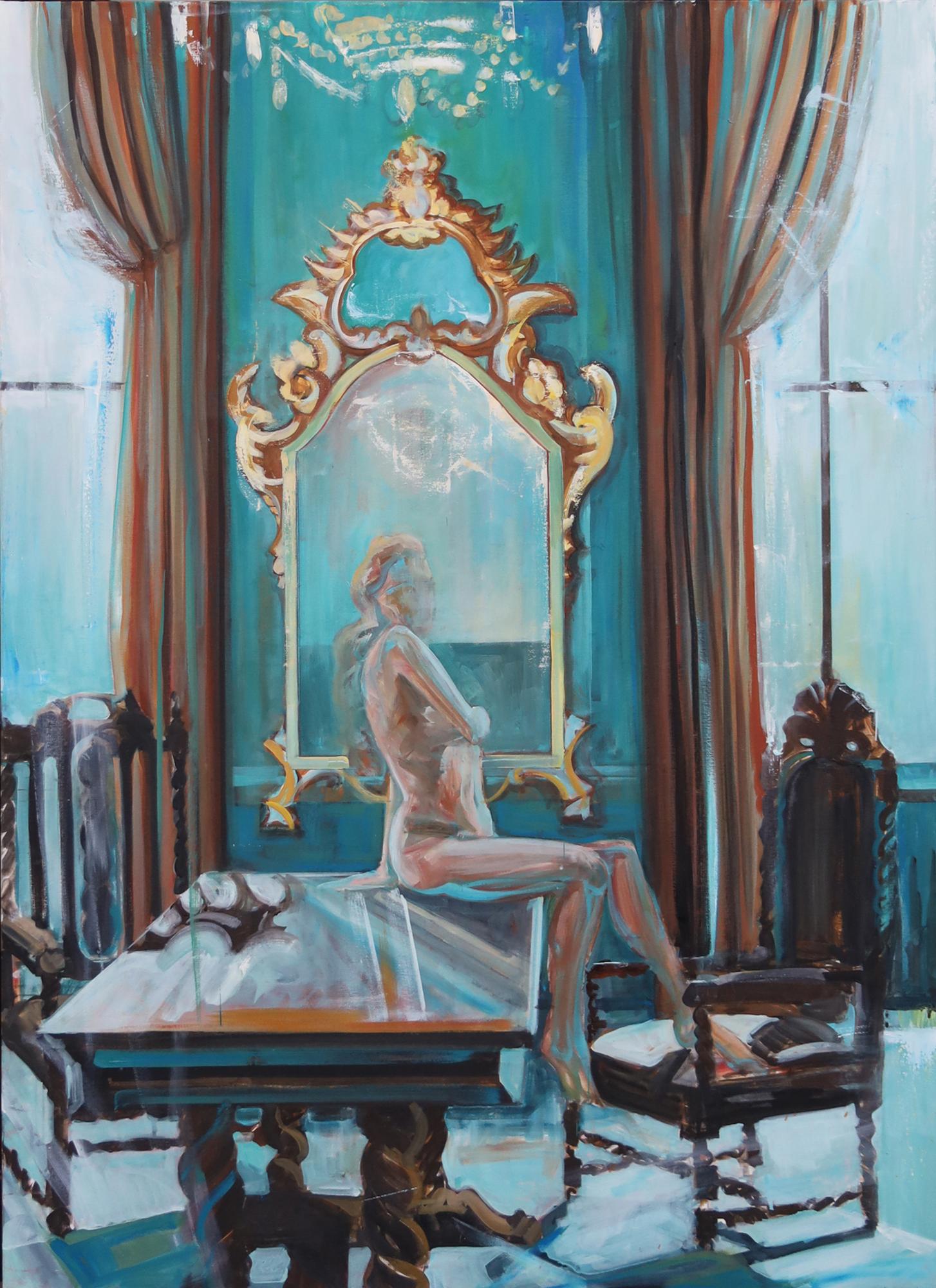 Desnudo en Venecia - gran óleo original Paula Craioveanu  55x40in
