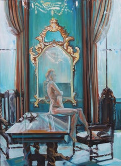 Nude in Venice - original large oil painting Paula Craioveanu  55x40in