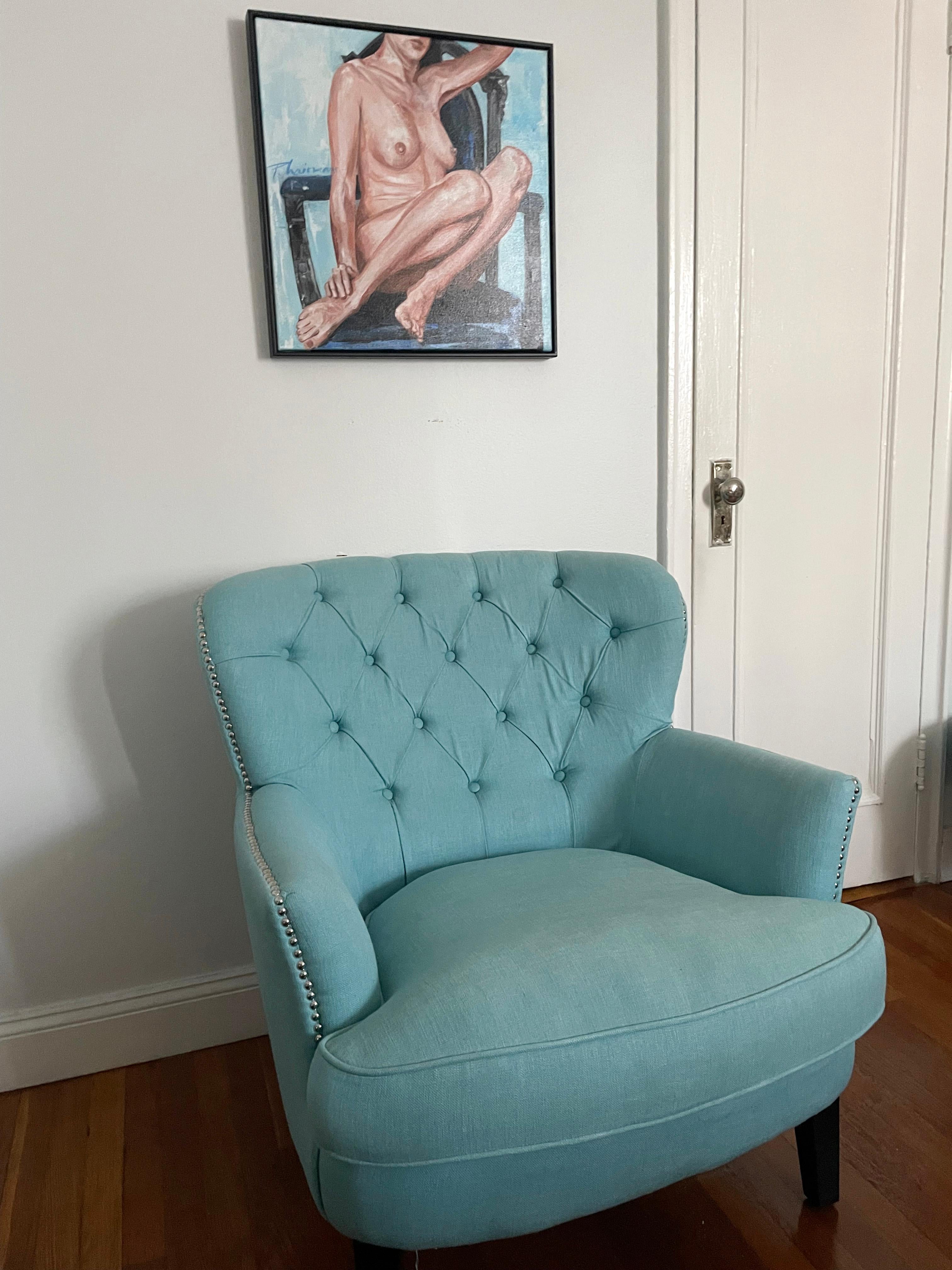  Peinture originale d'un nu sur un fauteuil par Paula Craioveanu FRAMED en vente 5