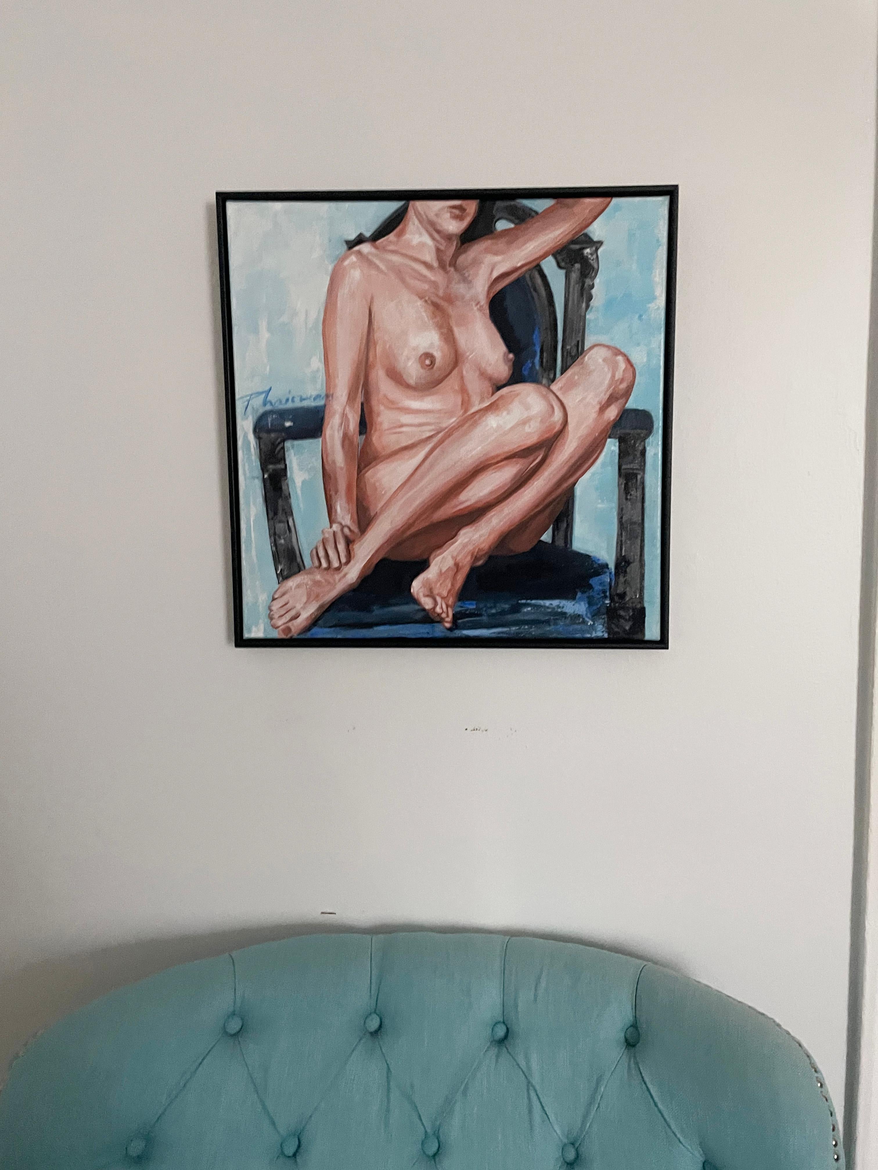 NUDE on ARMCHAIR di Paula Craioveanu Sguardo femminile FRAMMATO in vendita 4