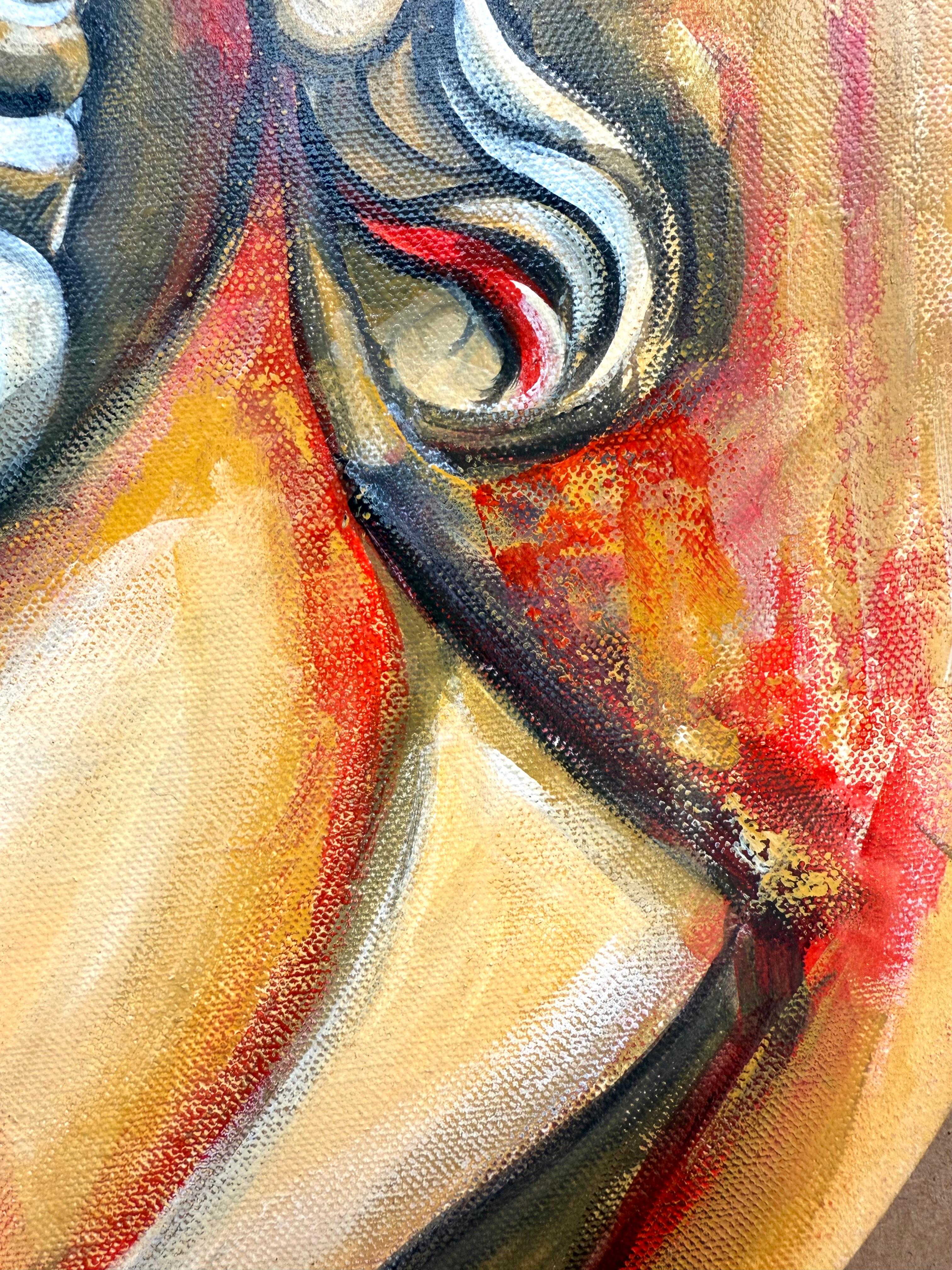 Question of Time - original painting on round canvas Paula Craioveanu For Sale 6