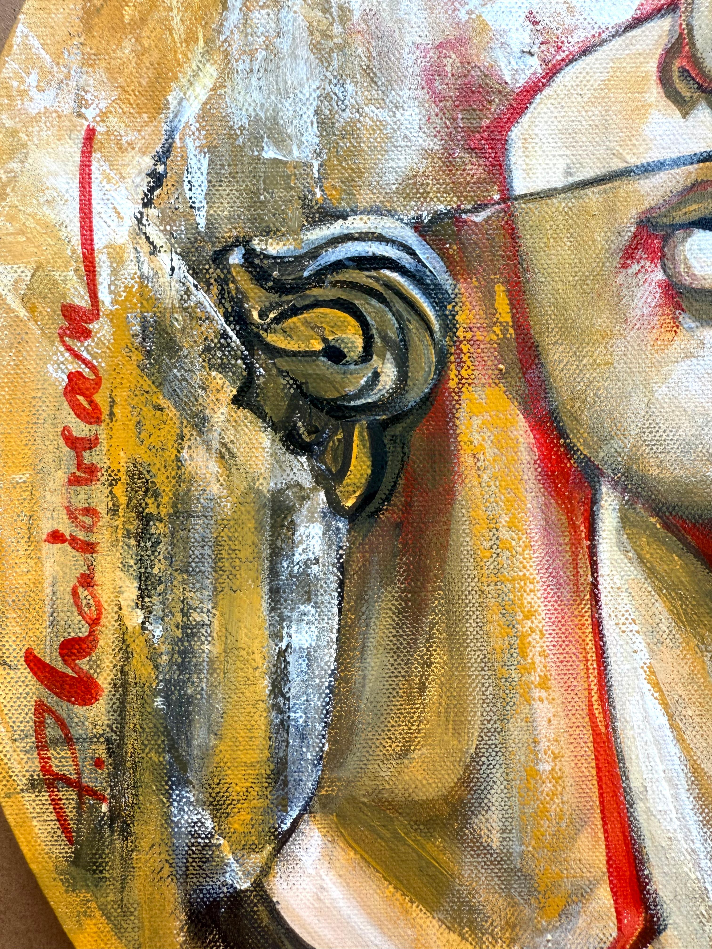 Question of Time - original painting on round canvas Paula Craioveanu For Sale 1