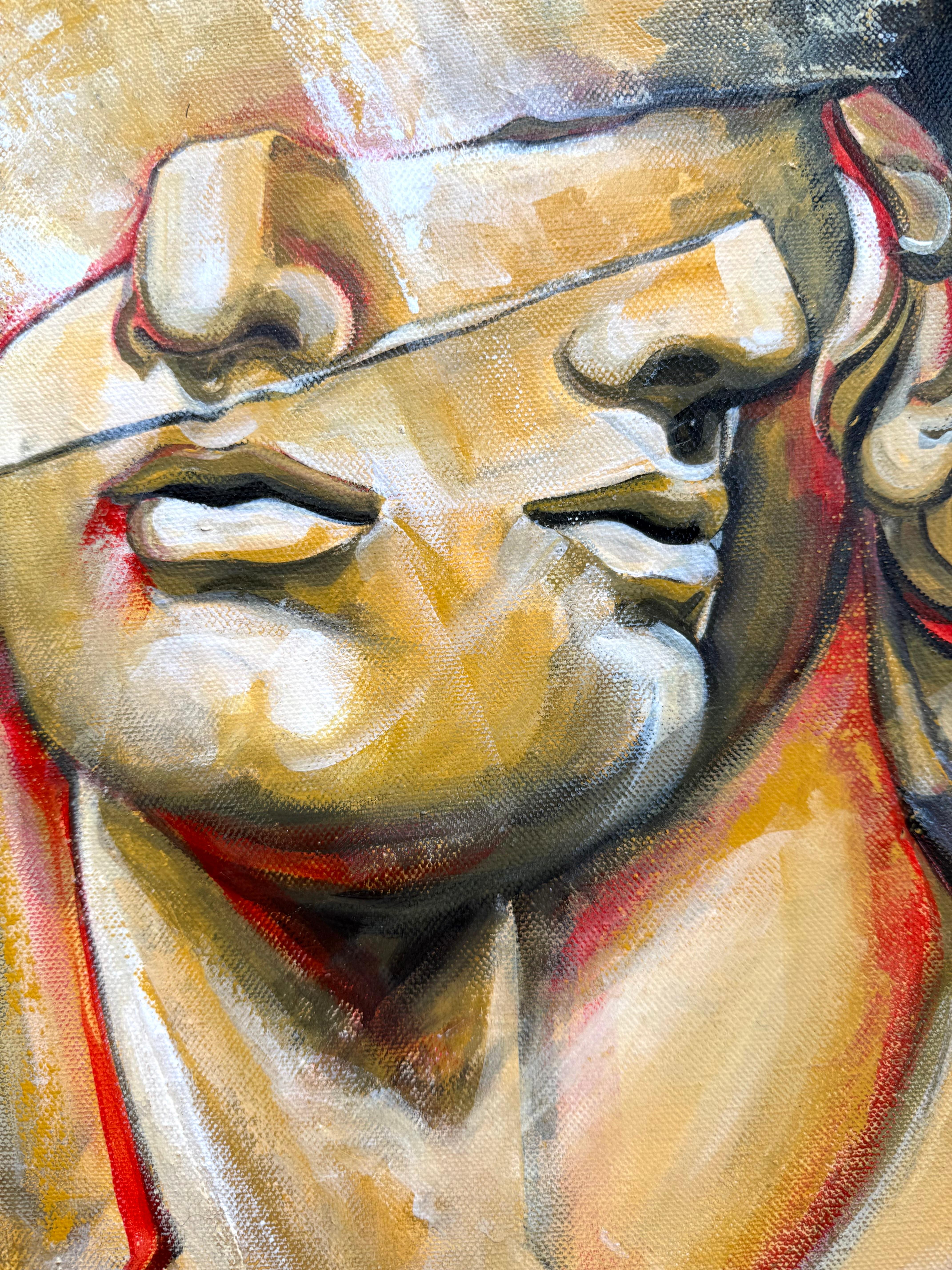 Question of Time - original painting on round canvas Paula Craioveanu For Sale 2