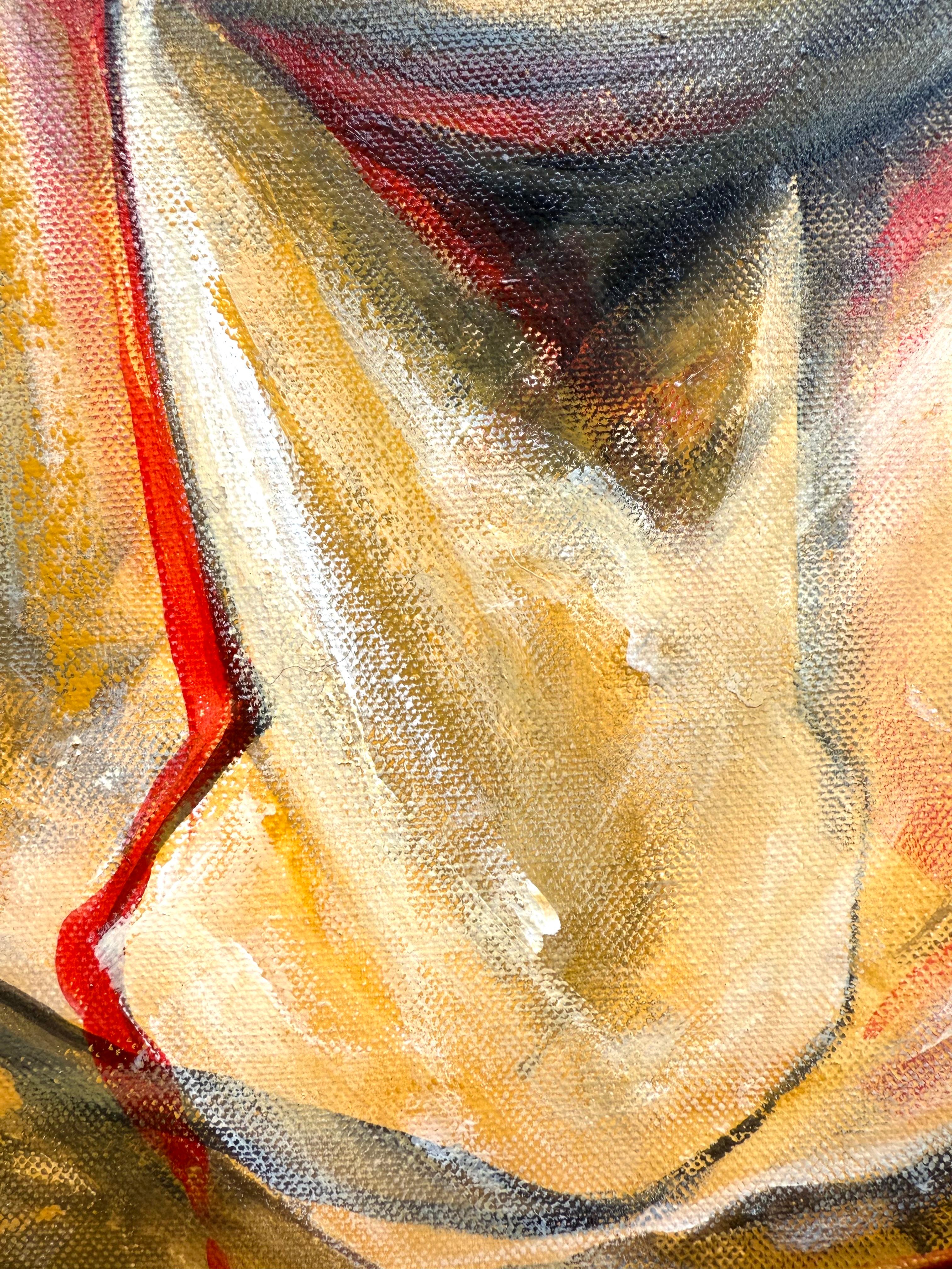 Question of Time - original painting on round canvas Paula Craioveanu For Sale 5