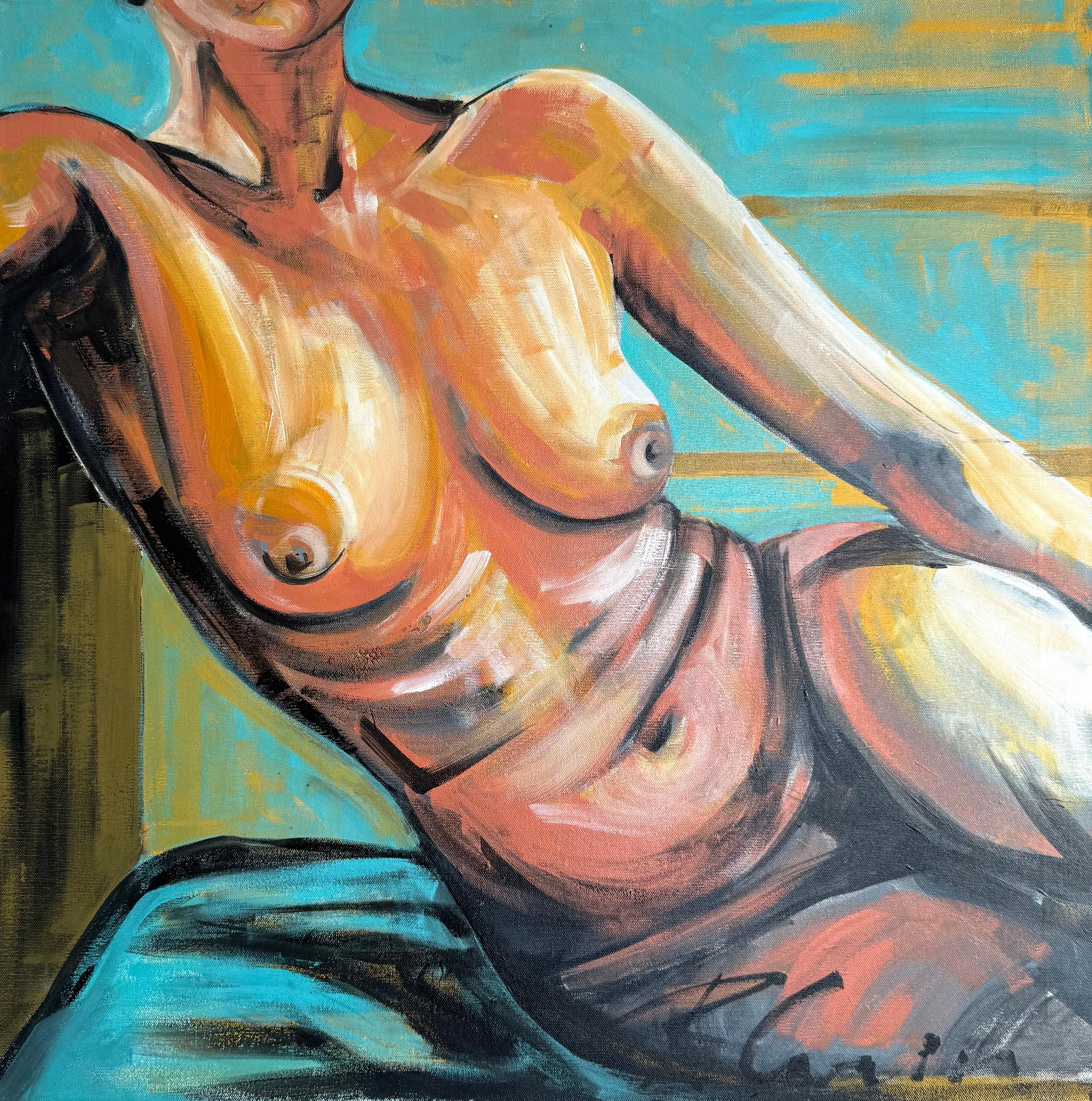 Reclining Female Nude original painting by Paula Craioveanu in New York