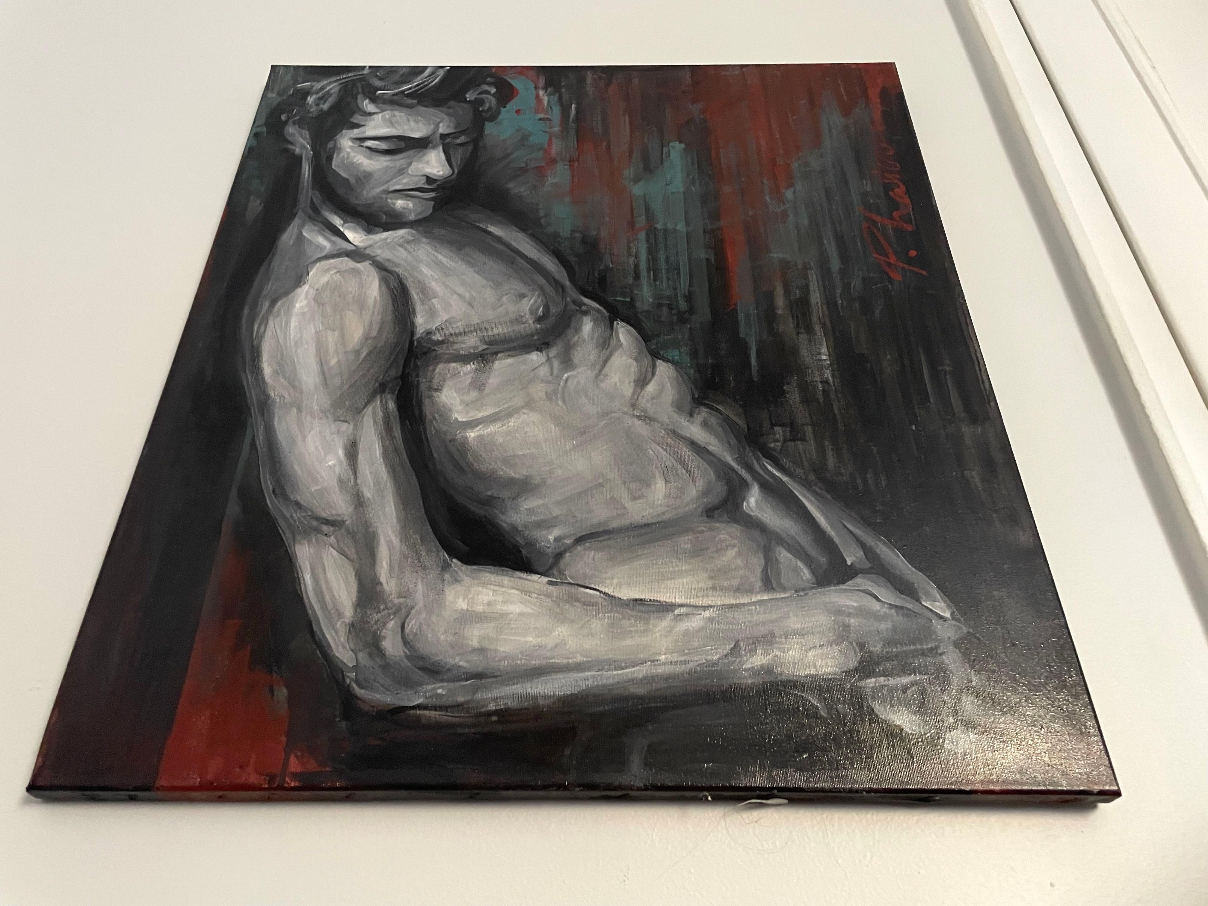Nudo maschile reclinato -  di Paula Craioveanu - Serie 
