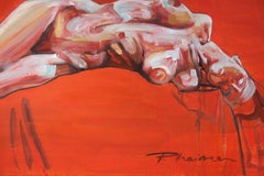 ROJO DESNUDO - óleo original de Paula Craioveanu ENMARCADO