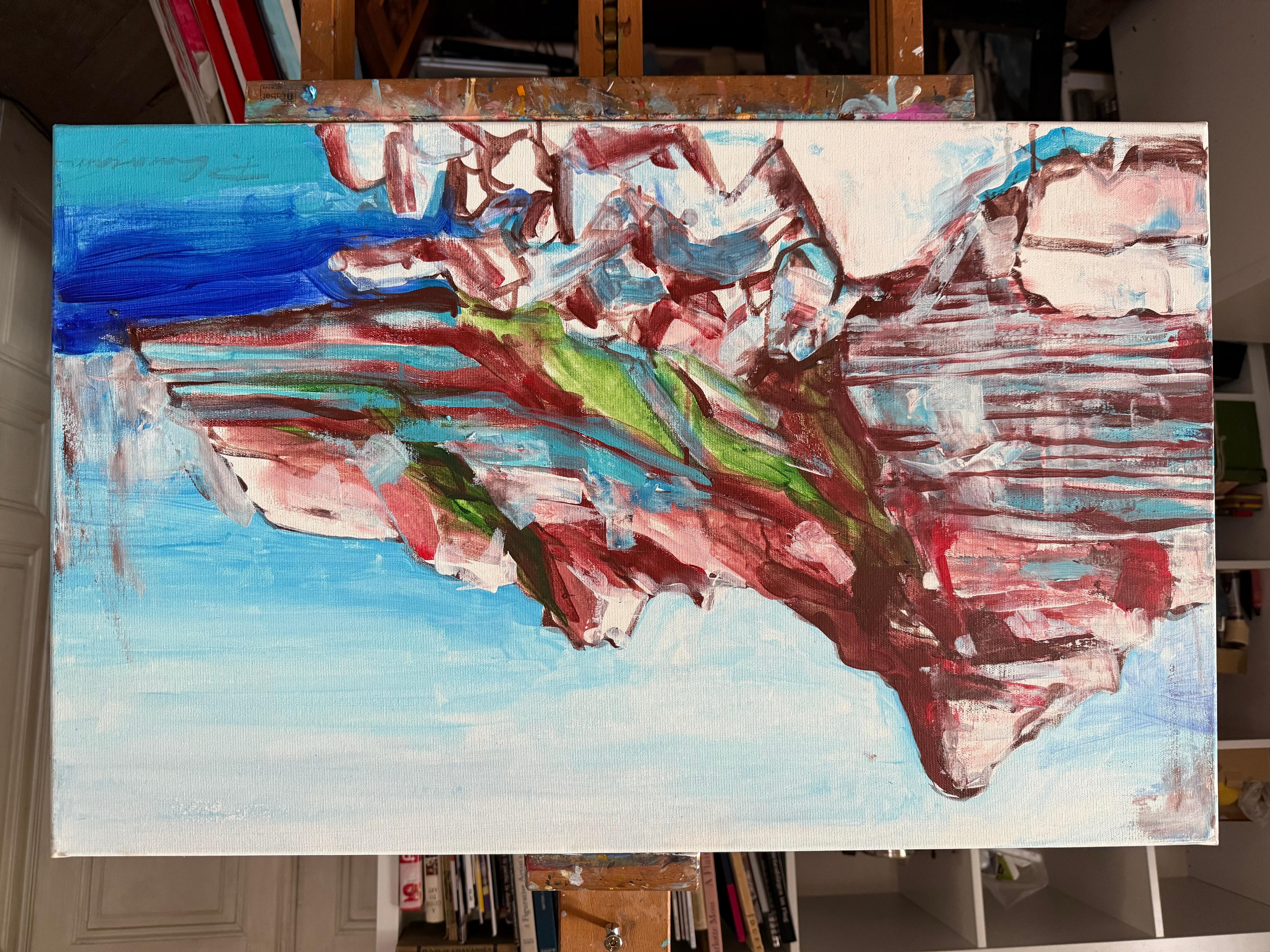 RED SHORE 2 - original painting by Paula Craioveanu Landscape For Sale 1