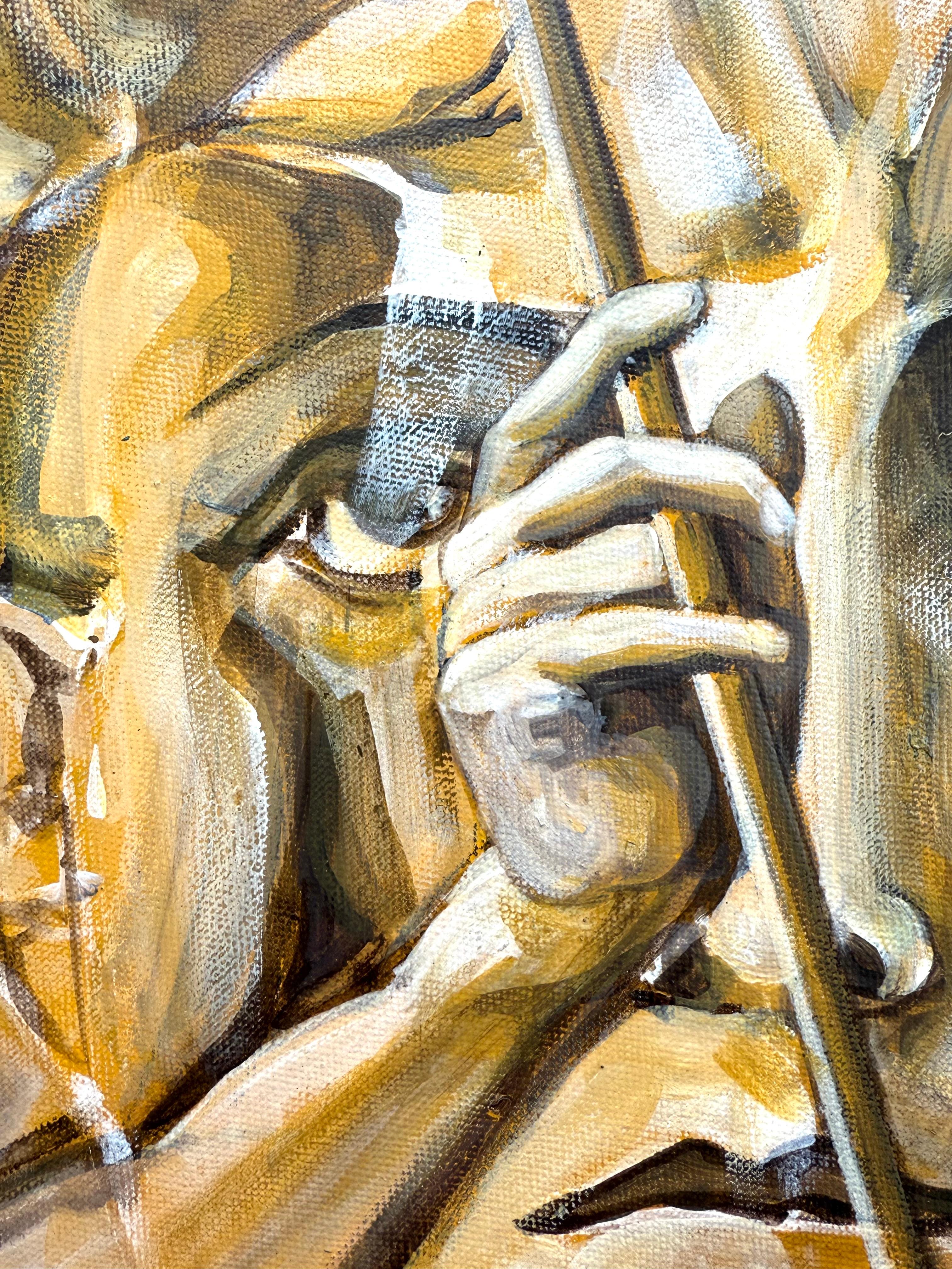 Saint Sebastian – Originalgemälde auf runder Leinwand Paula Craioveanu im Angebot 4