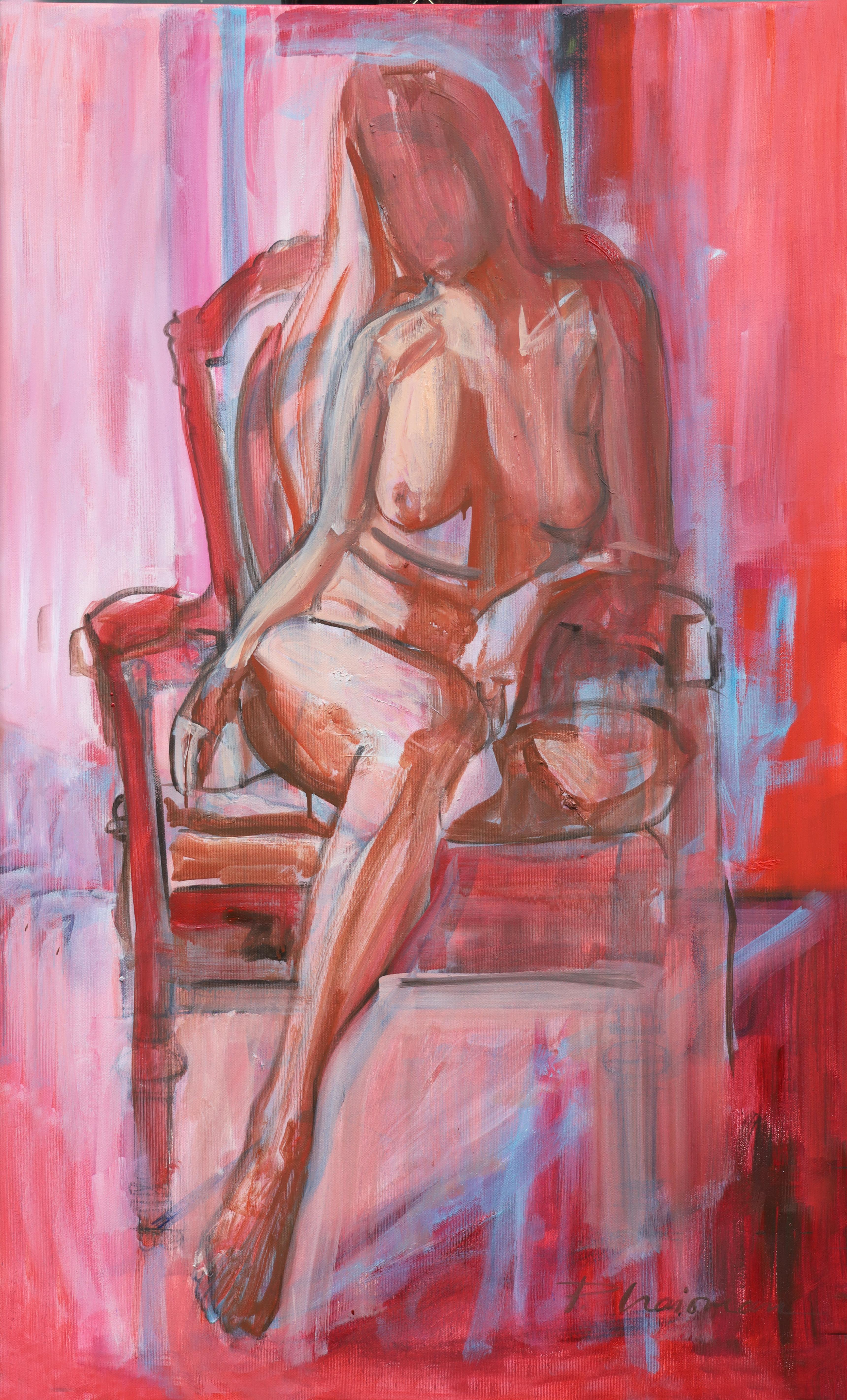 Sunset (Nude on Armchair 4)
Part of "Wings of Gods" solo show, until April 30, 2024.
Original painting.  size 39x23in / 100x60cm .

Shipped stretched, as it is, ready for hanging.




Artist Statement

"I started by painting interiors, being